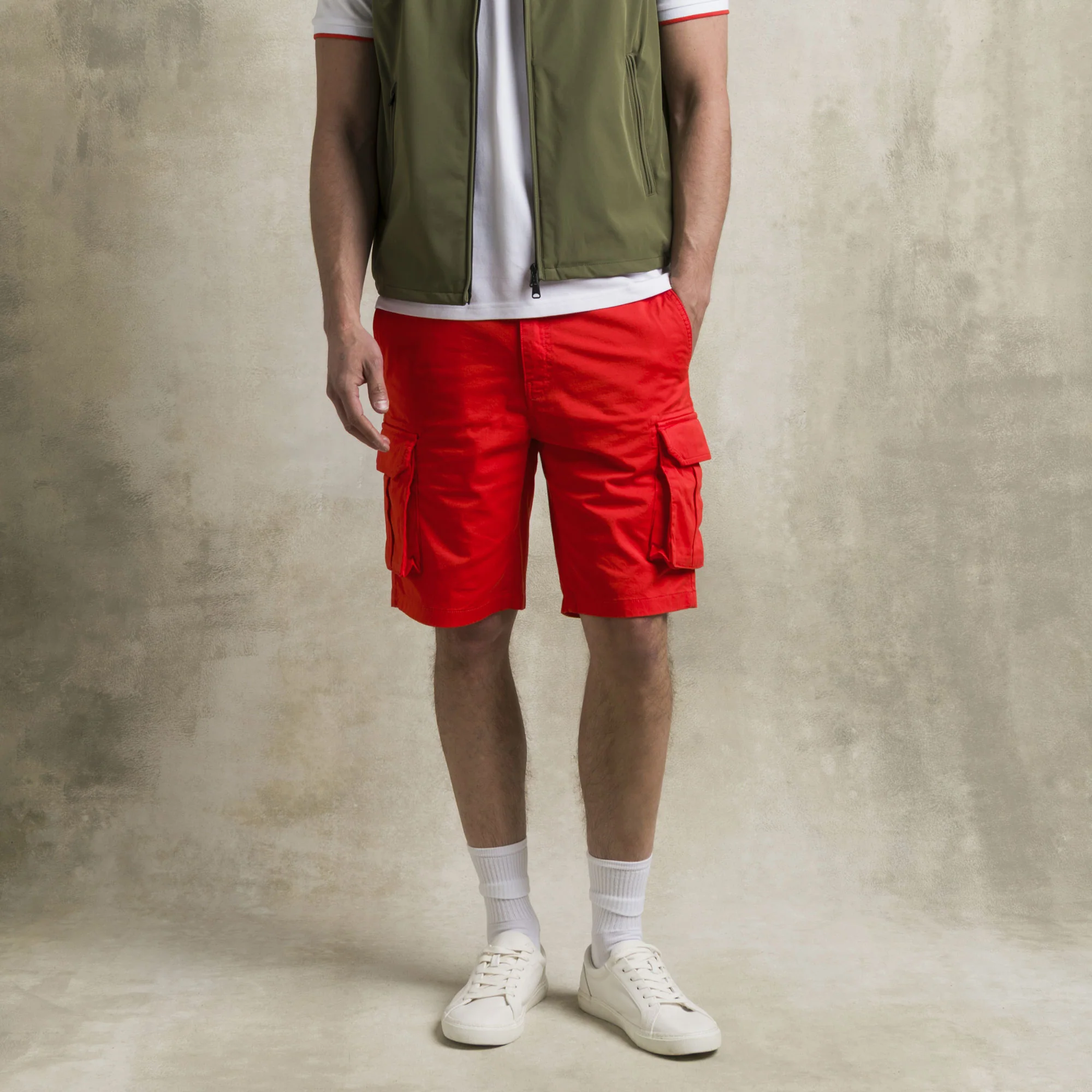 Bermuda cargo in gabardina stretch - Spice Orange - Image 6