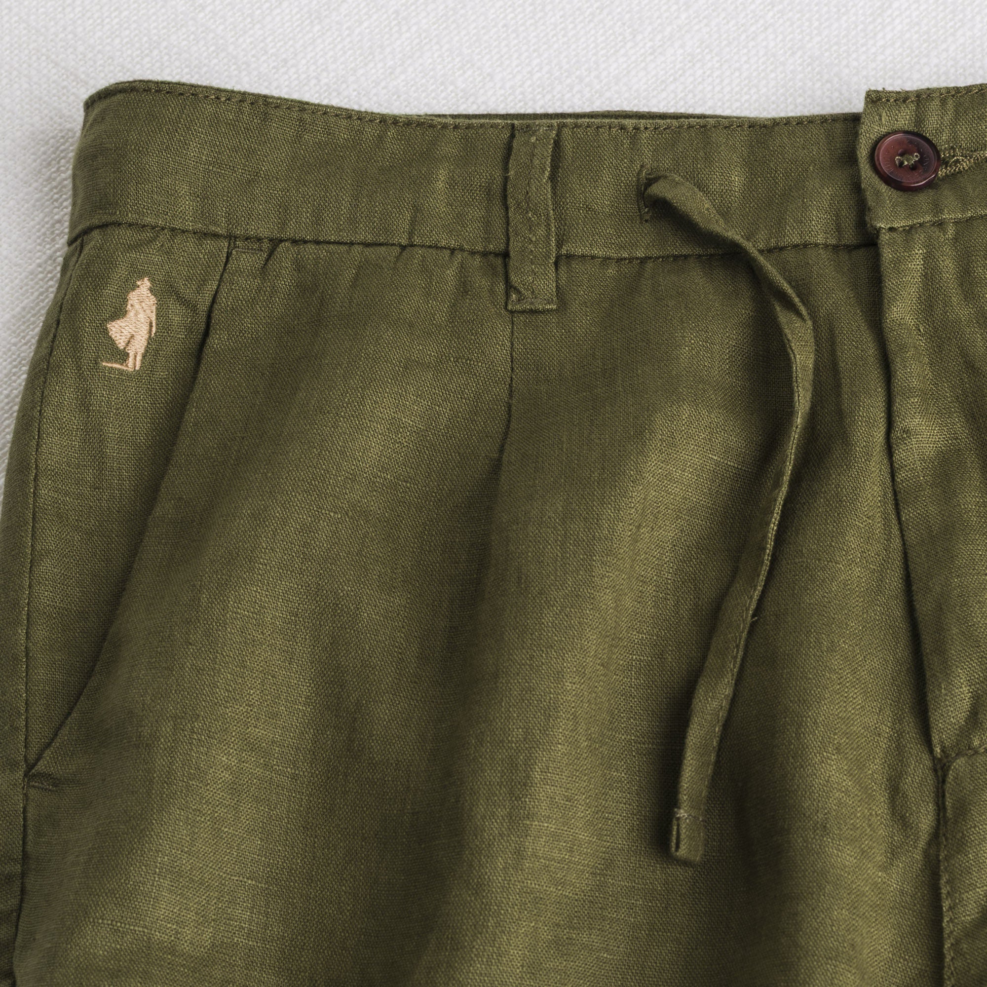 Bermuda chino 100% lino - Dark Olive - Image 3