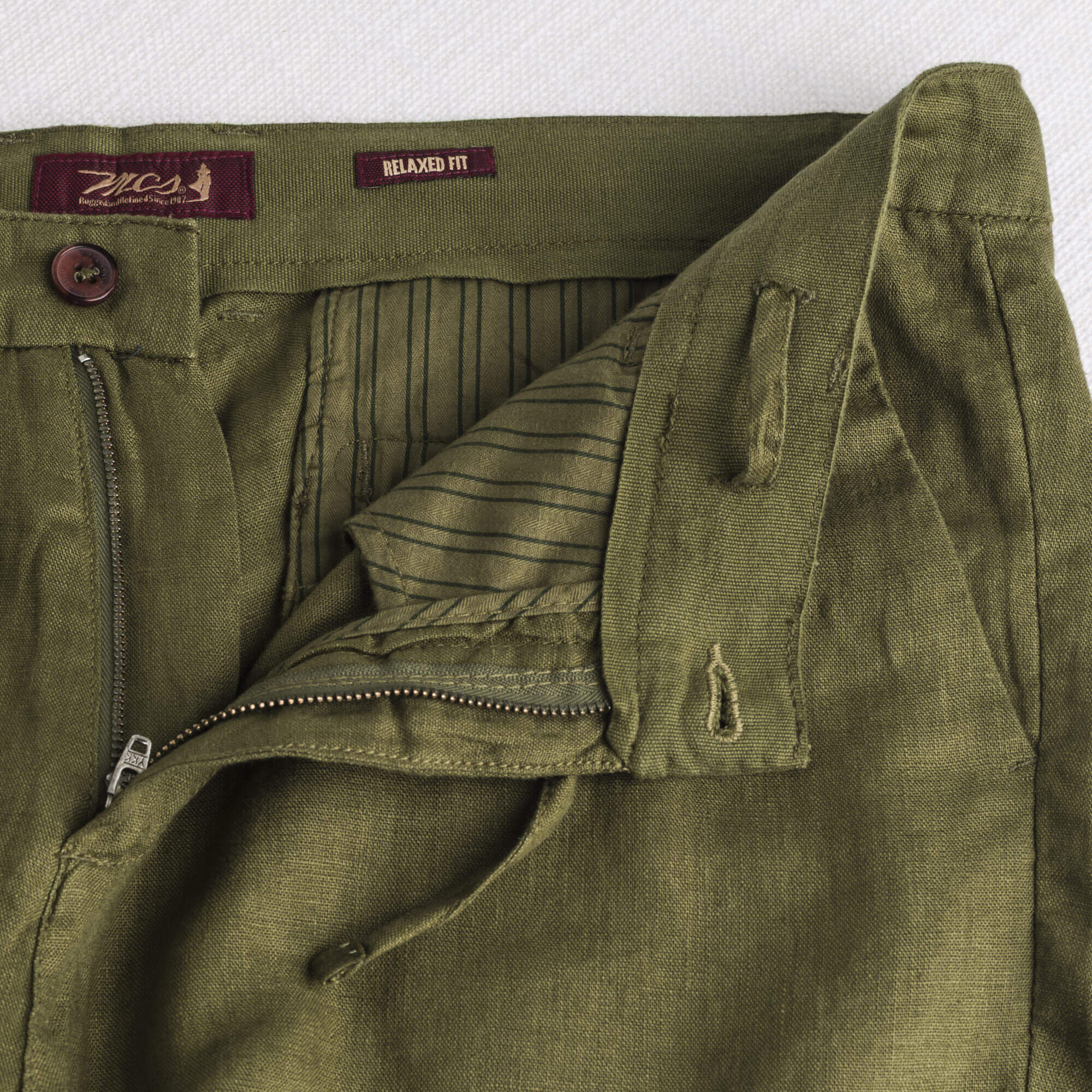 Bermuda chino 100% lino - Dark Olive - Image 4