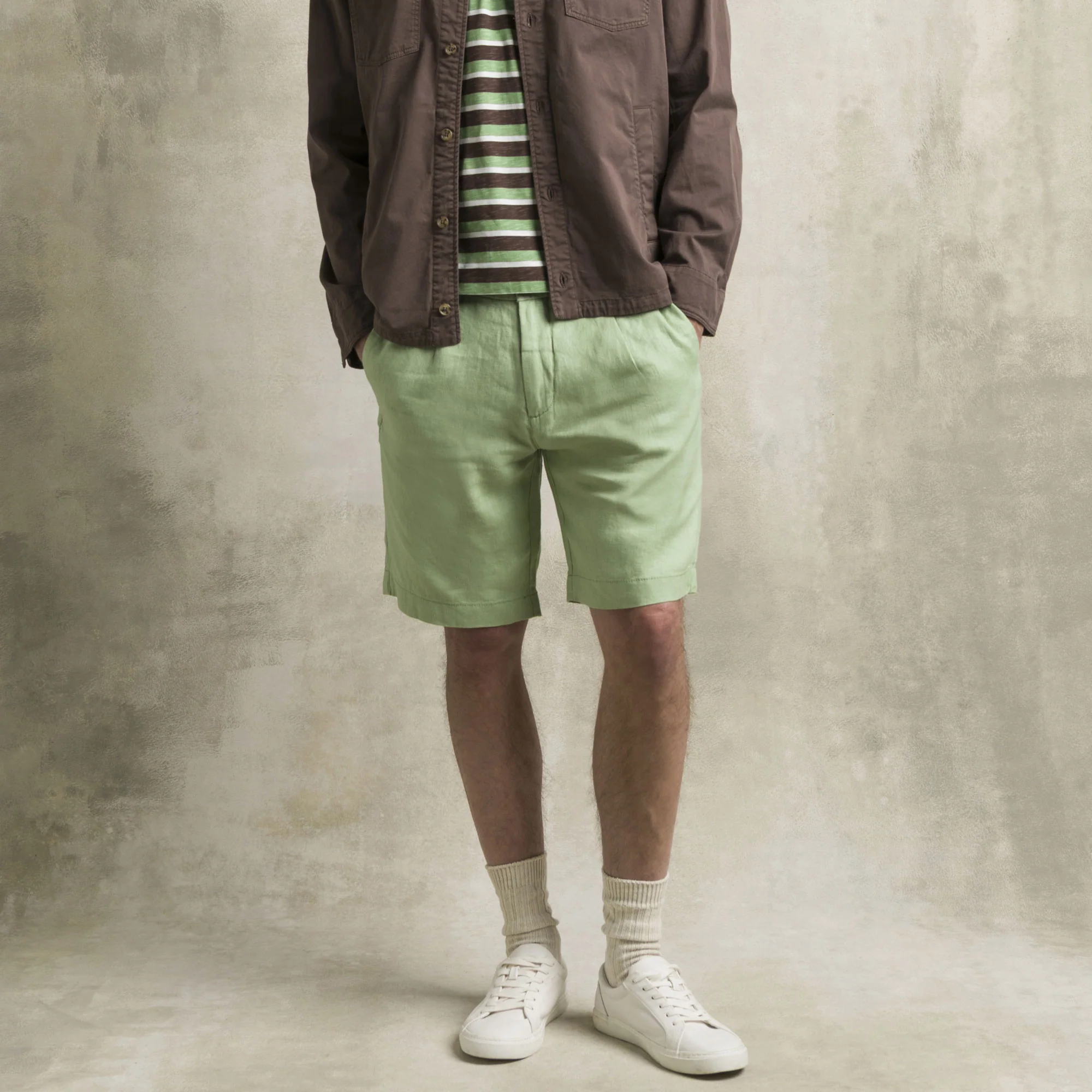 Bermuda chino 100% lino - Light Green - Image 6