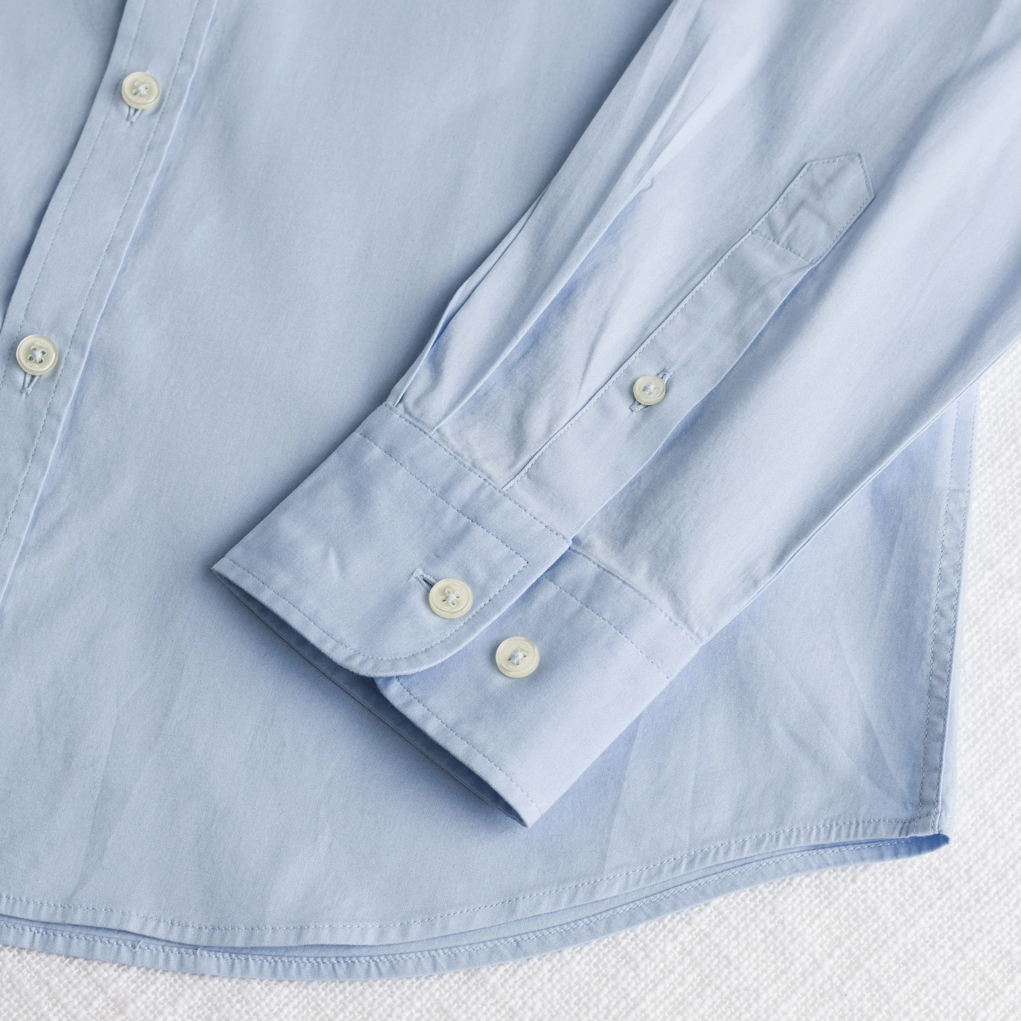 Camicia in cotone popeline elasticizzato - Light Blue - Image 4