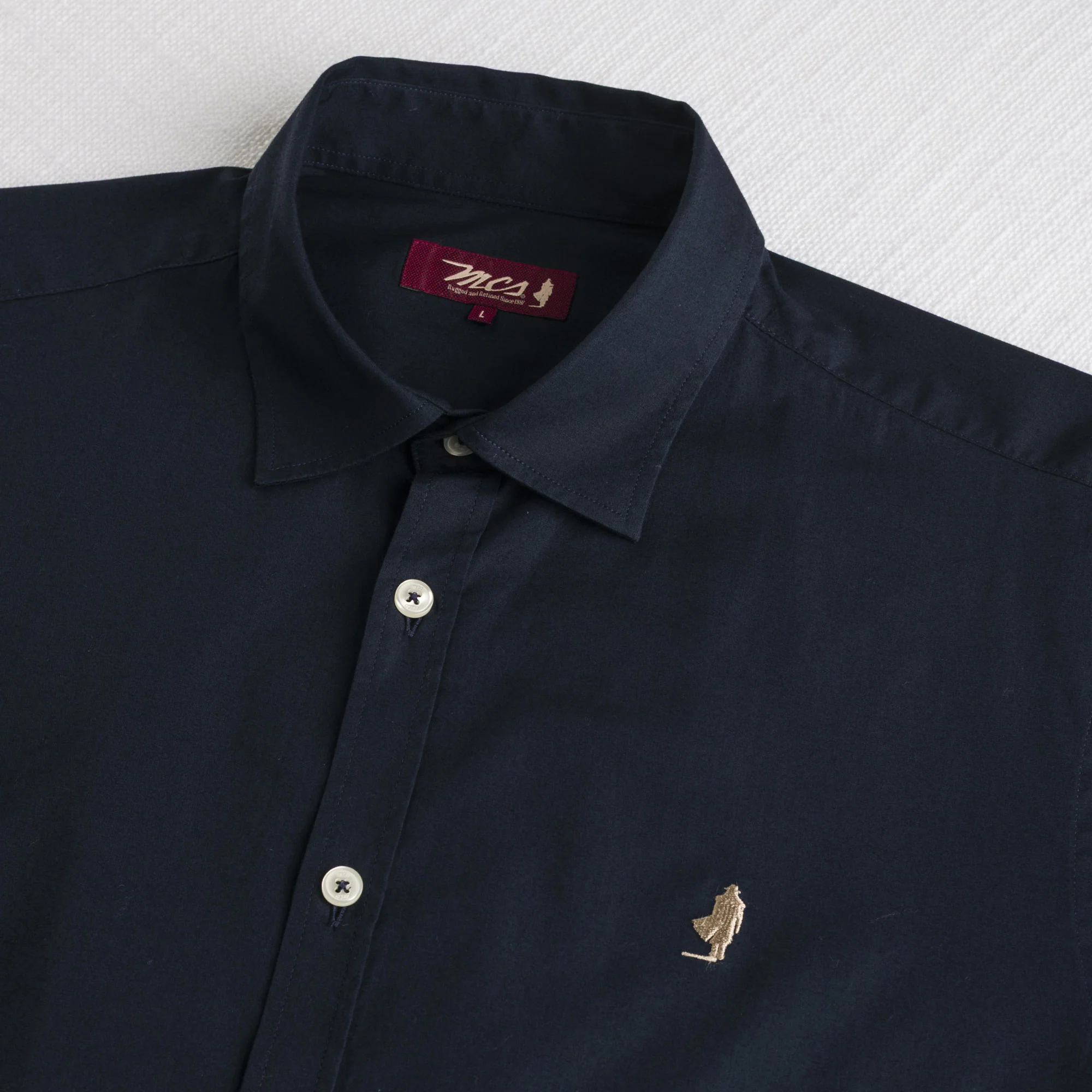 Camicia in cotone popeline elasticizzato - Navy Blue - Image 3