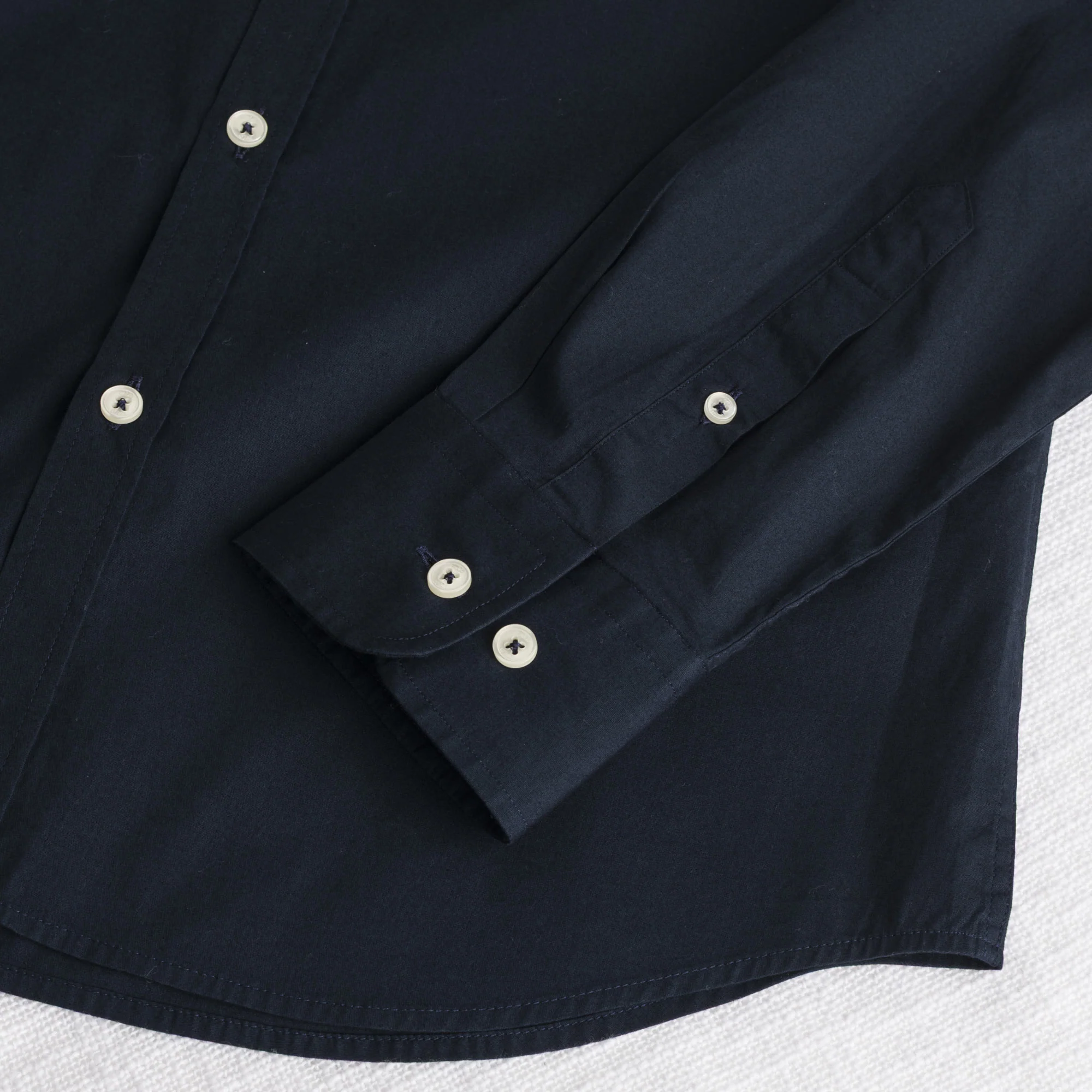 Camicia in cotone popeline elasticizzato - Navy Blue - Image 4