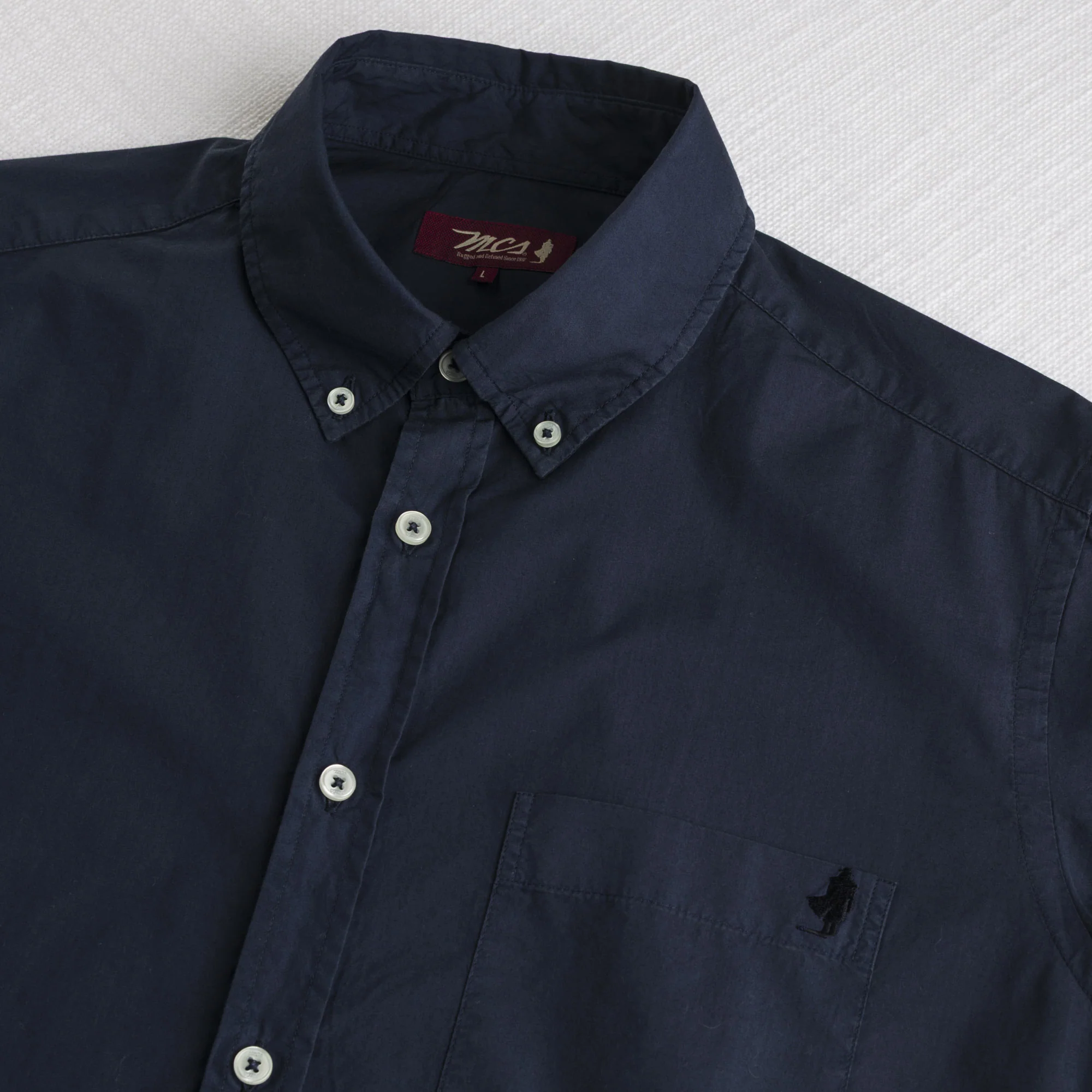Camicia 100% cotone popeline manica corta - Navy Blue - Image 3