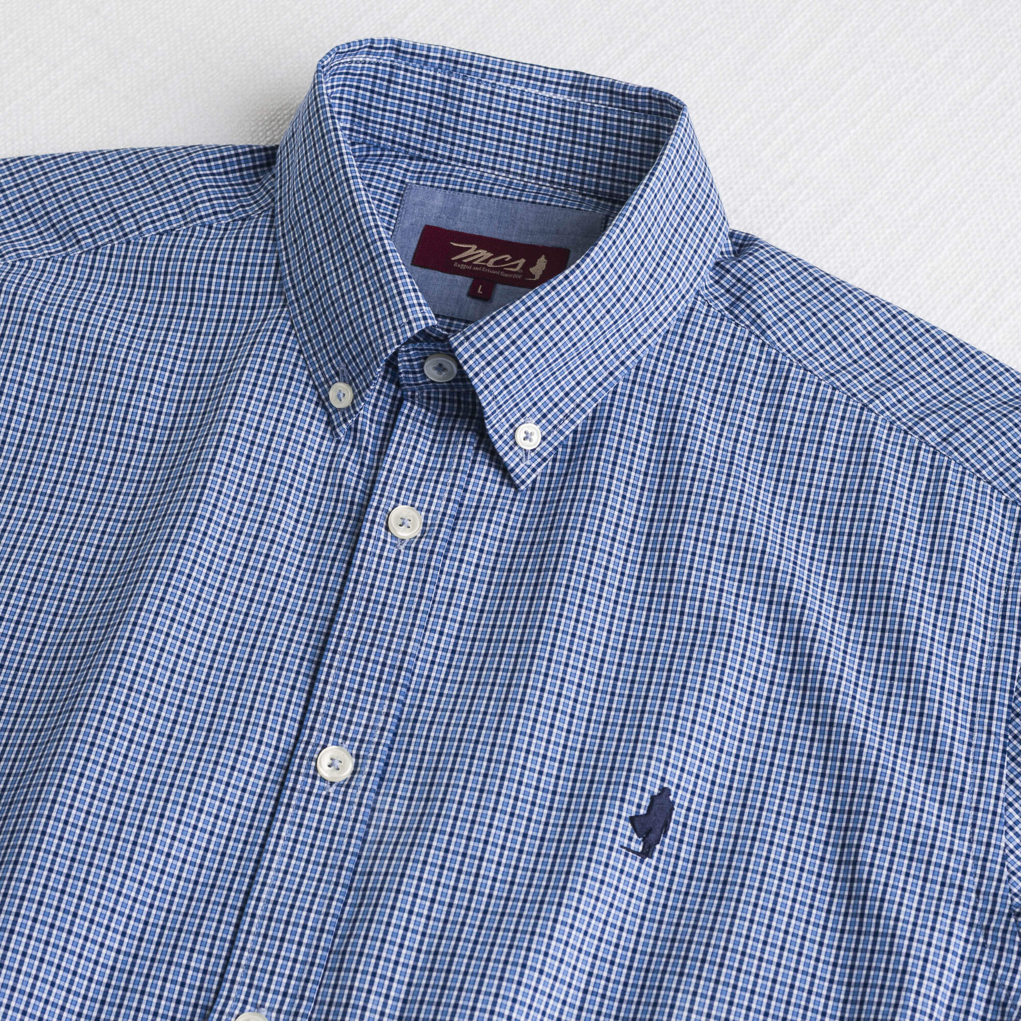 Camicia 100% cotone popeline micro quadri - Dark Blue Chack - Image 3