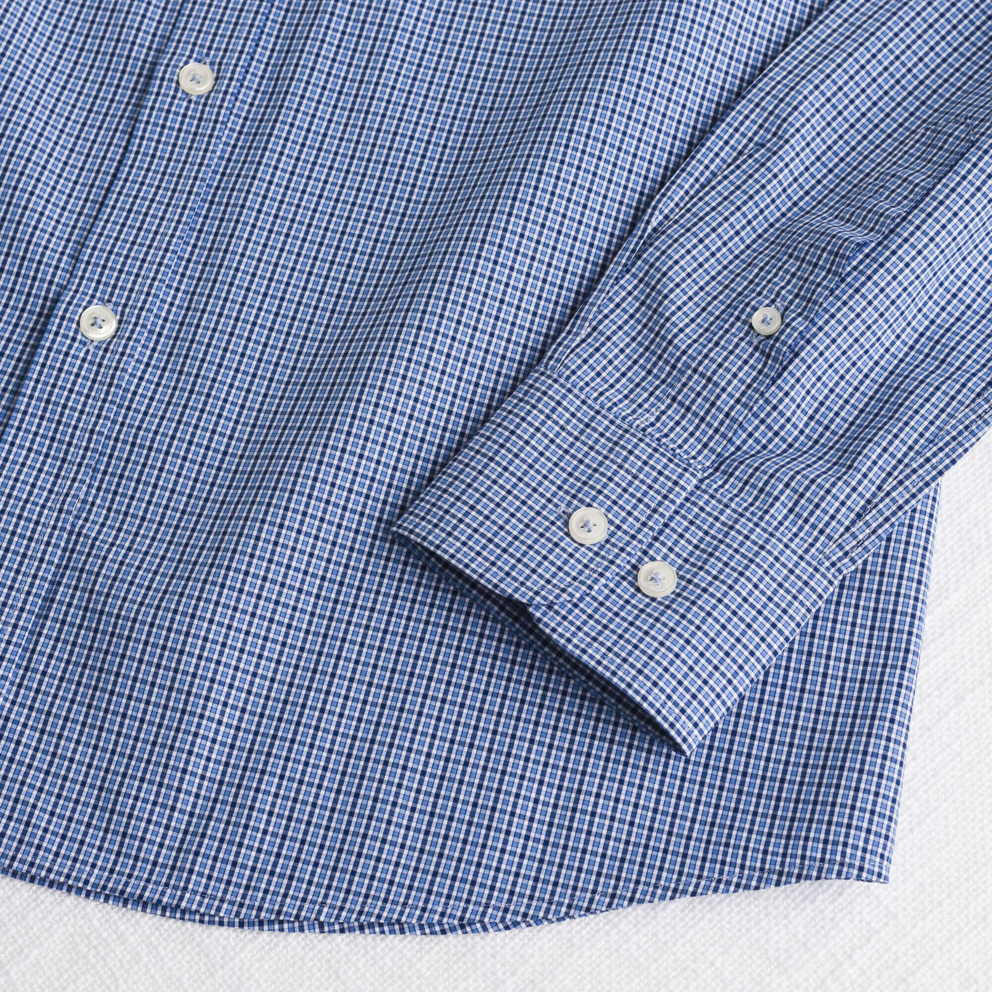 Camicia 100% cotone popeline micro quadri - Dark Blue Chack - Image 4