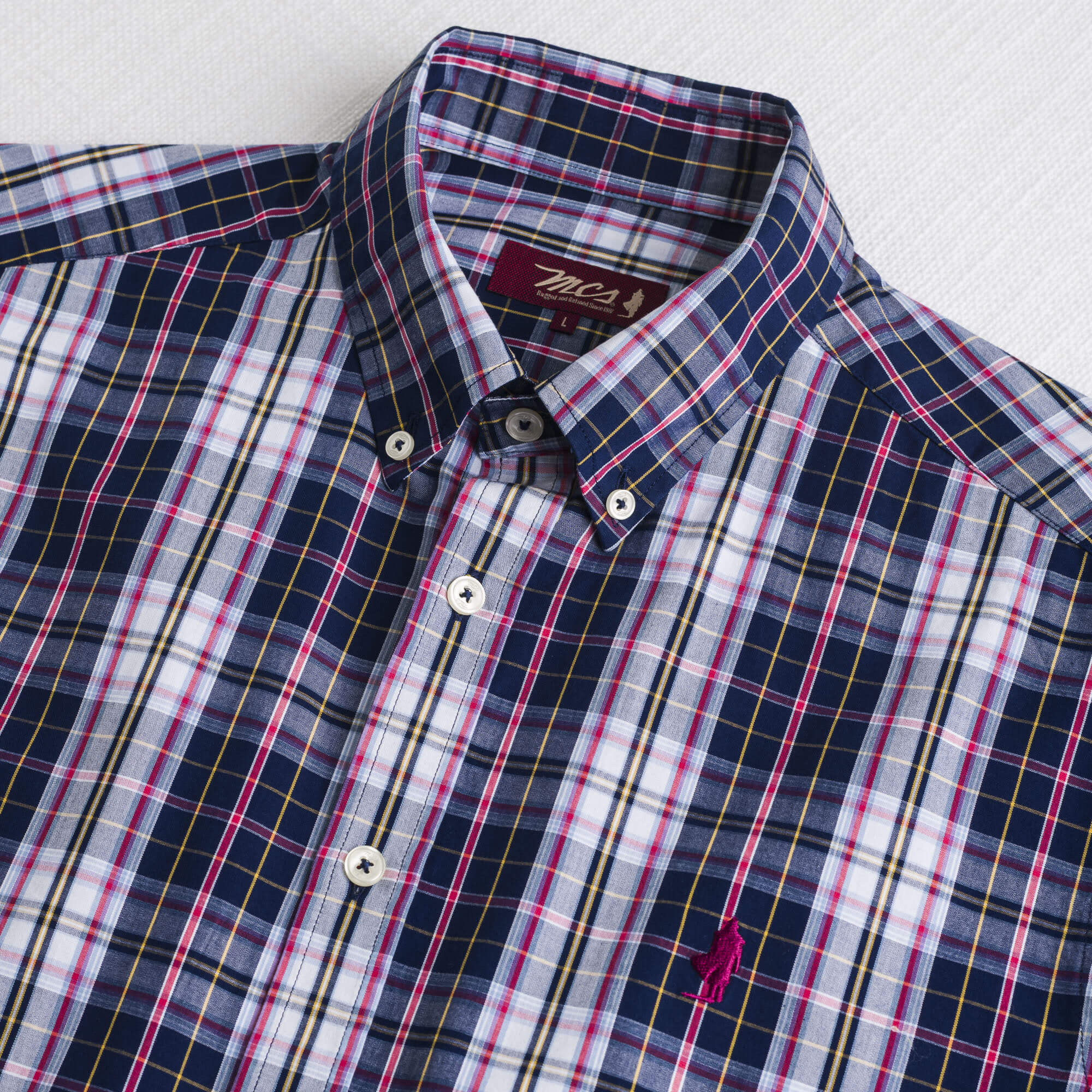 Camicia 100% cotone popeline a quadri - Navy Check - Image 3