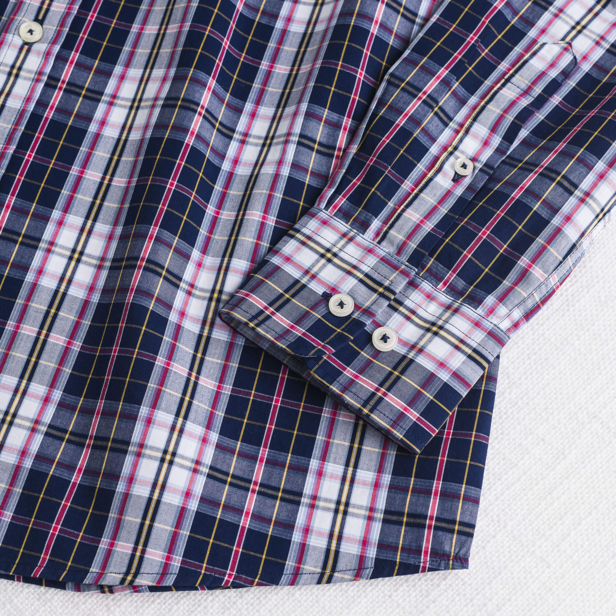 Camicia 100% cotone popeline a quadri - Navy Check - Image 4