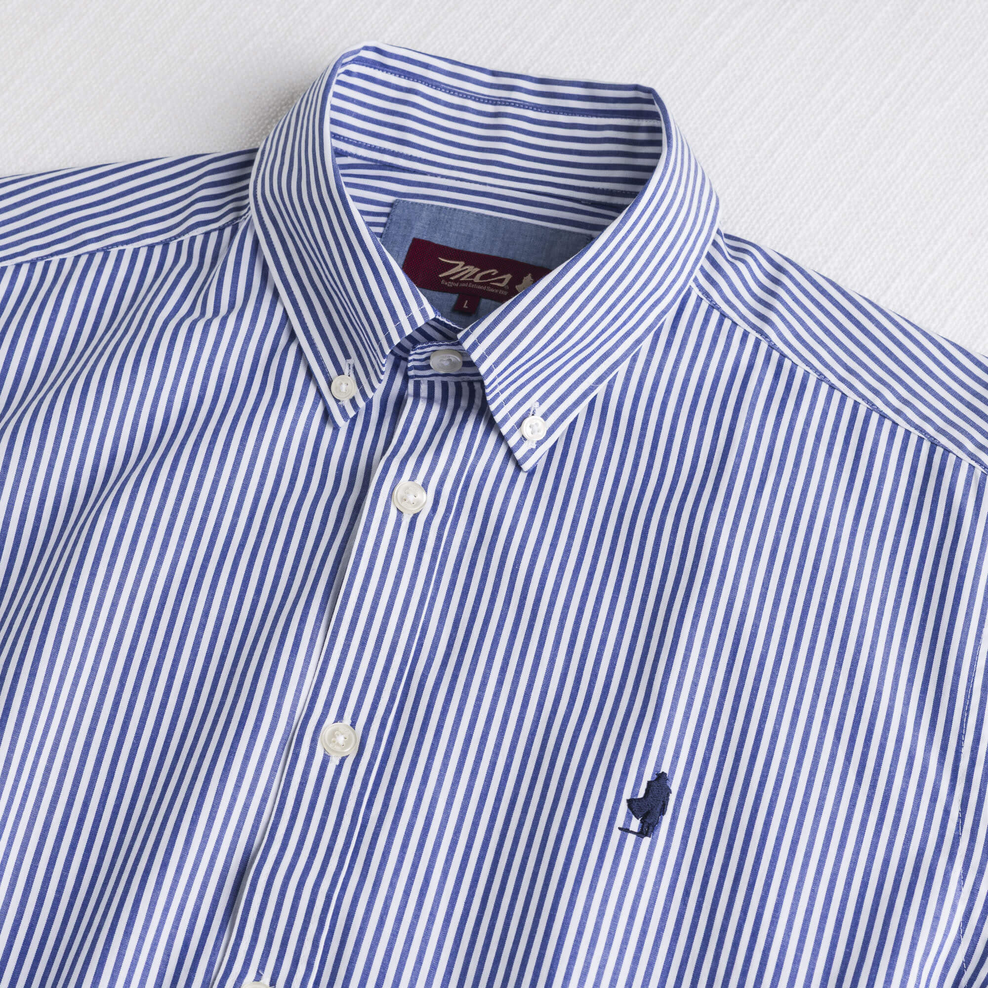 Camicia 100% cotone popeline a righe - Navy Blue - Image 3