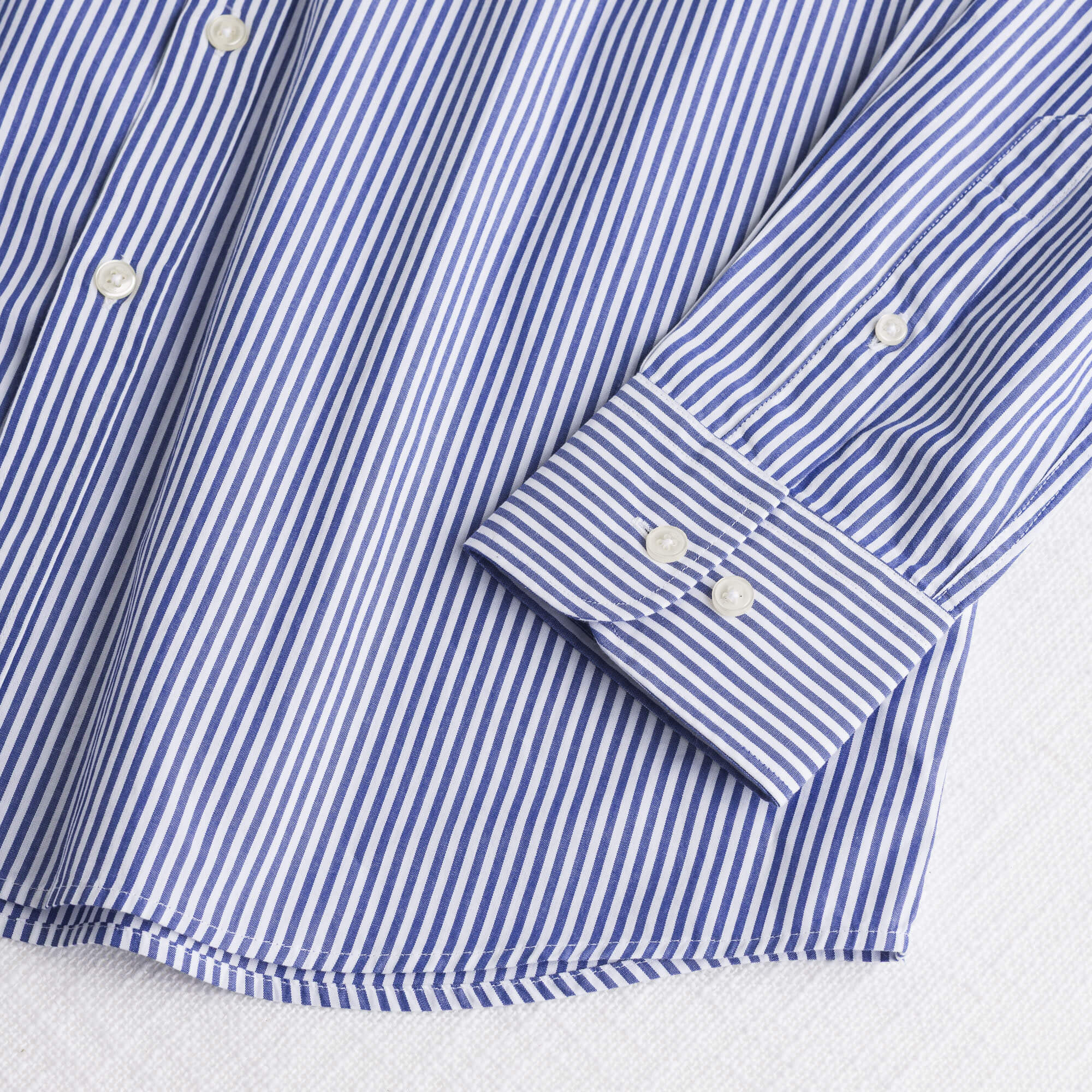 Camicia 100% cotone popeline a righe - Navy Blue - Image 4