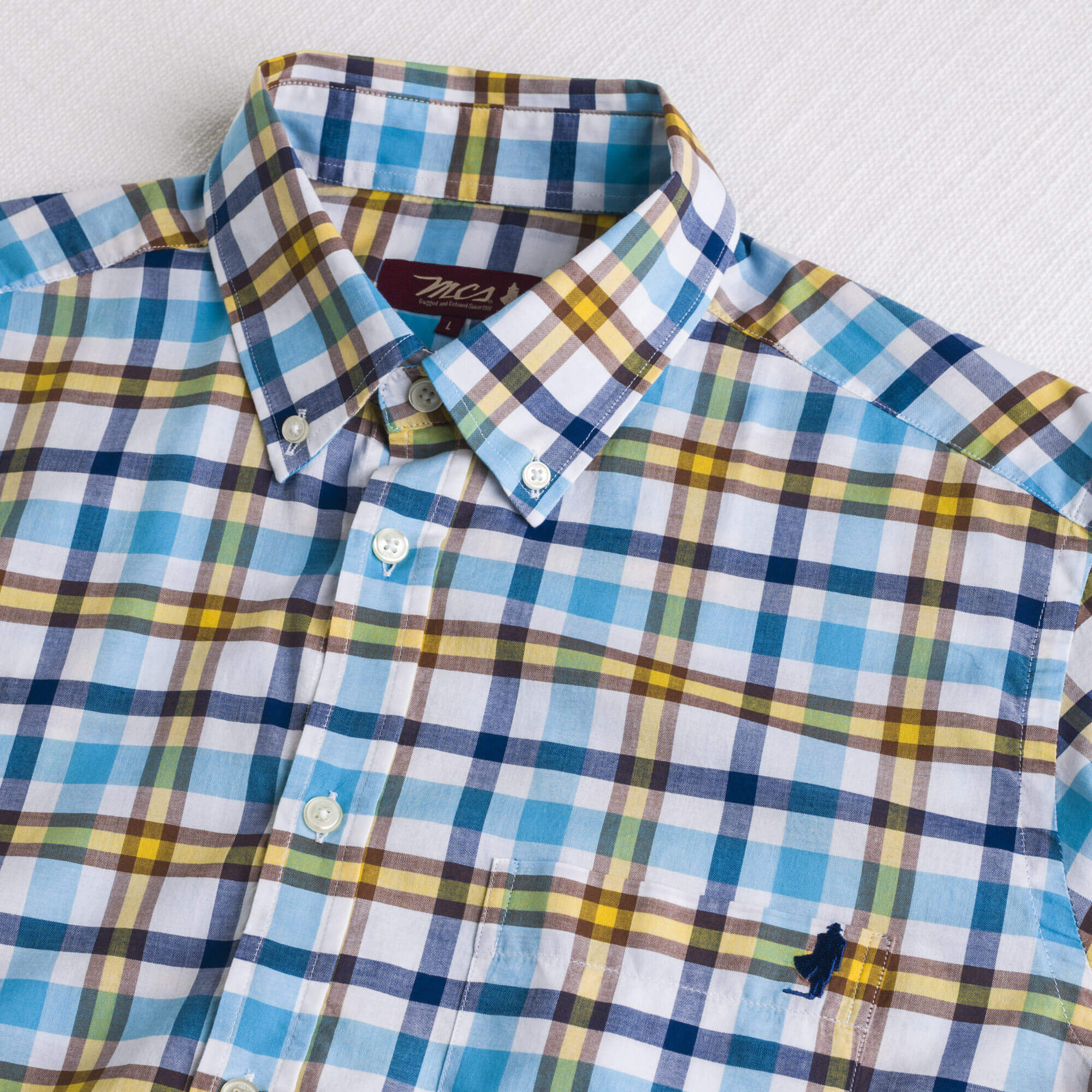 Camicia 100% cotone a quadri - Sky Blue Check - Image 3