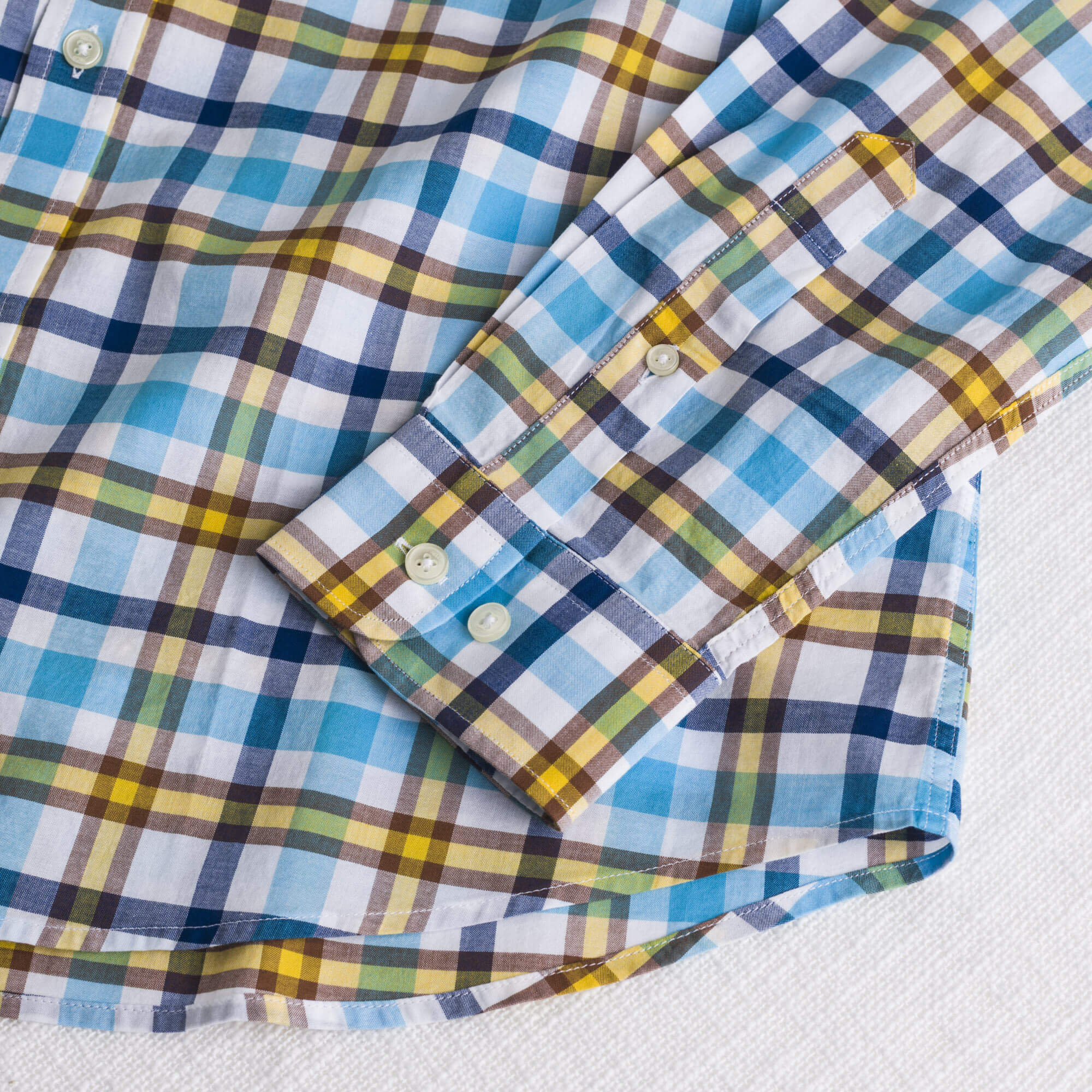 Camicia 100% cotone a quadri - Sky Blue Check - Image 4