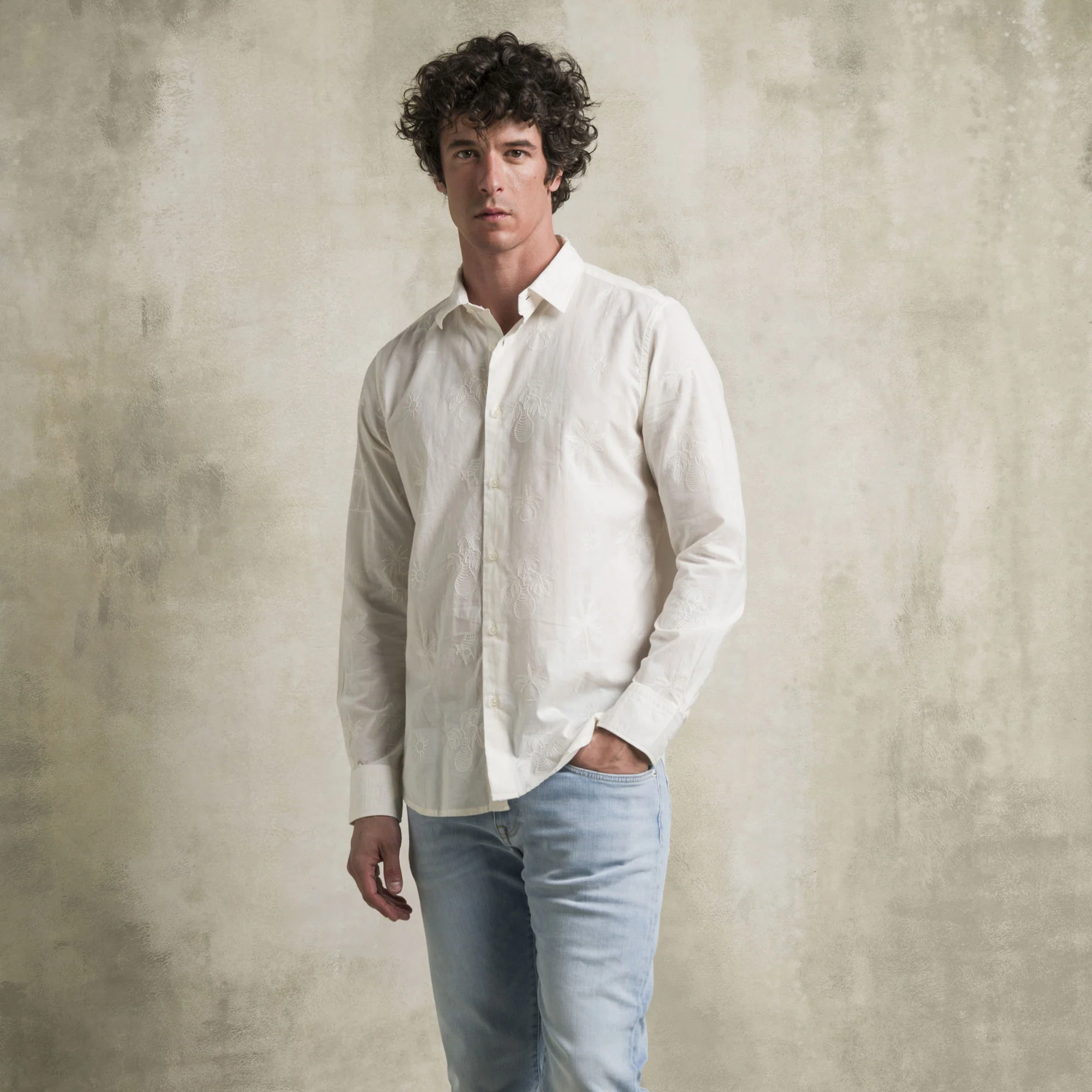 Camicia 100% cotone ricamata - Gardenia - Image 6