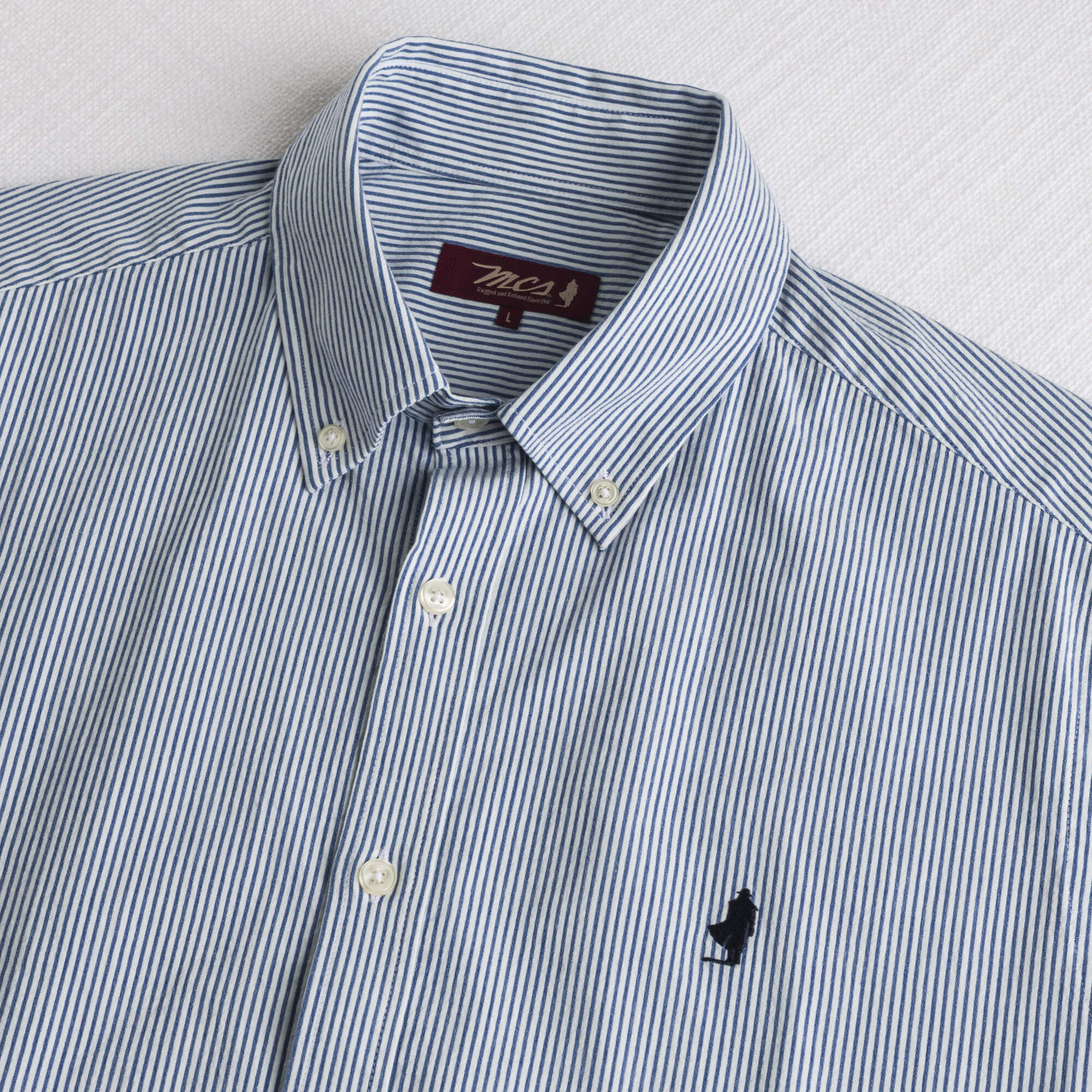 Camicia 100% cotone seersucker a righe - Navy Stripe - Image 3
