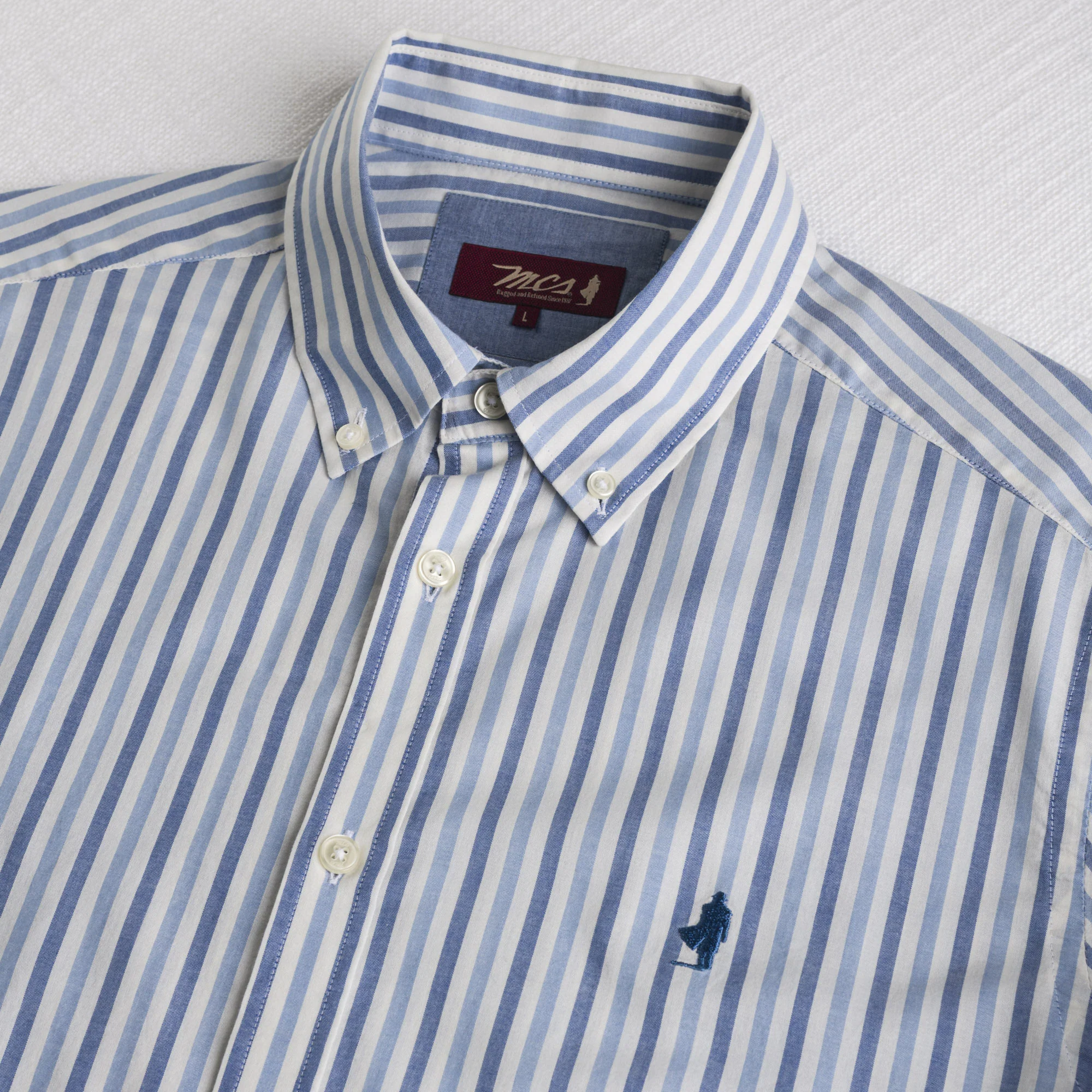 Camicia 100% cotone tinto filo a righe - Light Blue Stripe - Image 3