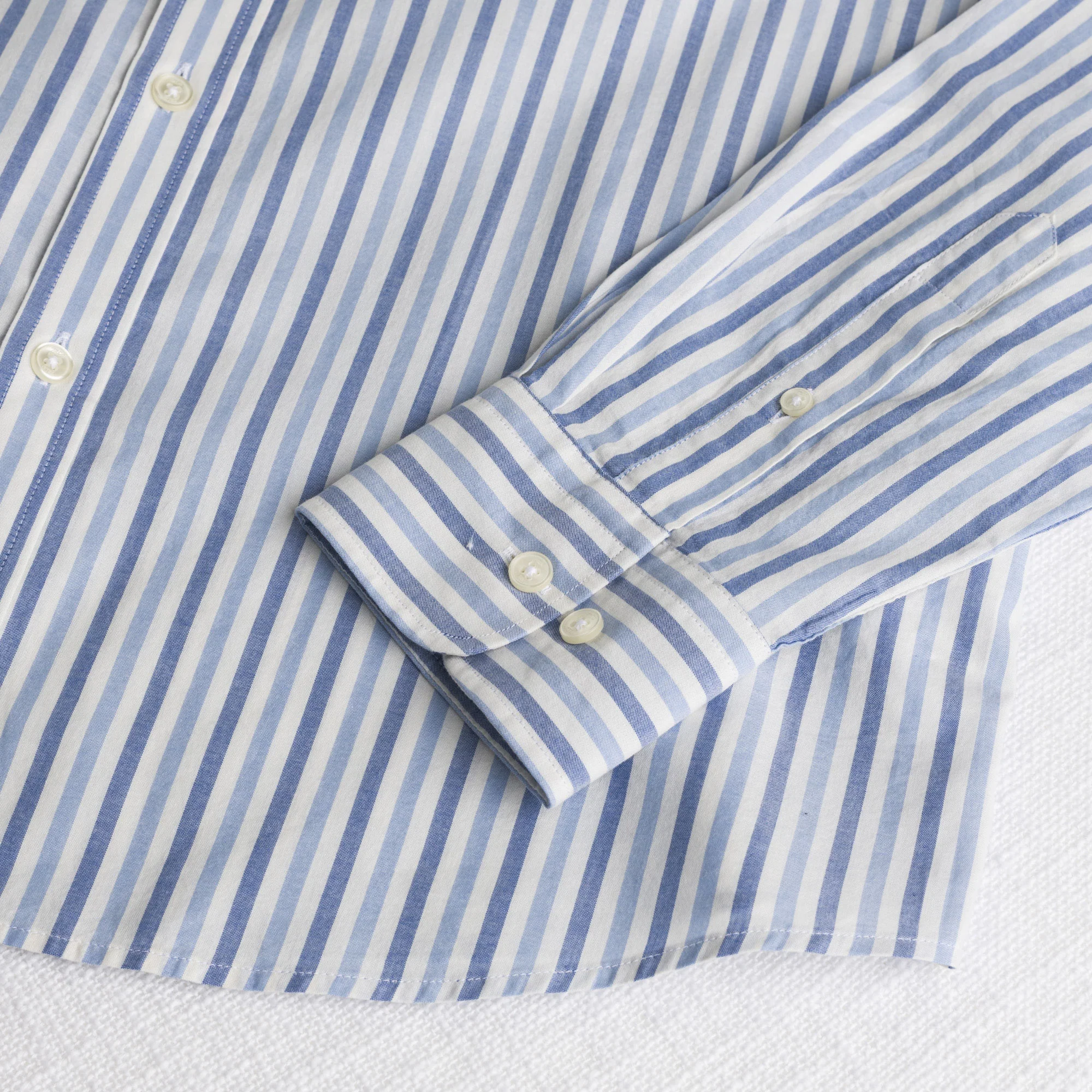 Camicia 100% cotone tinto filo a righe - Light Blue Stripe - Image 4
