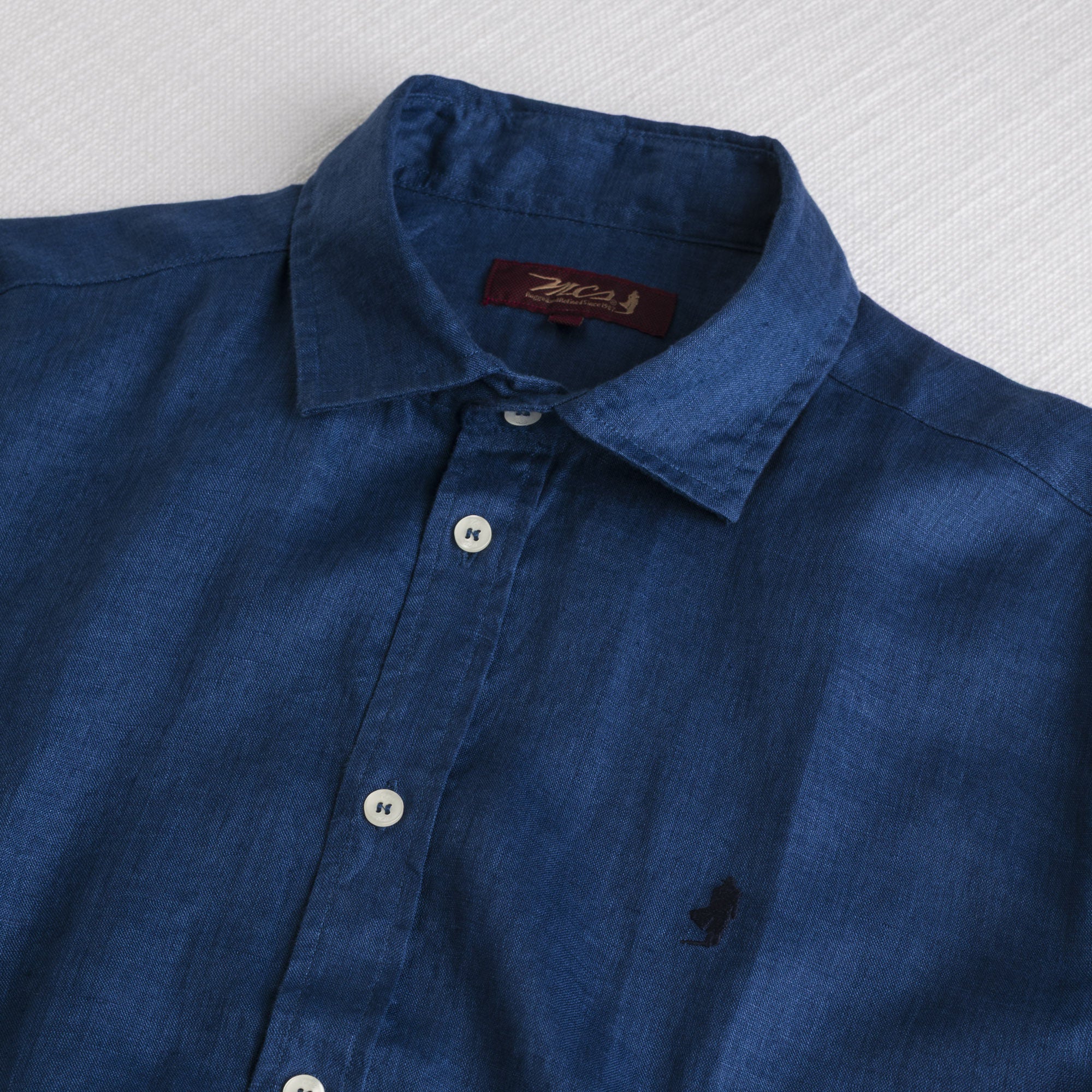 Camicia 100% lino manica corta - True Blue - Image 3