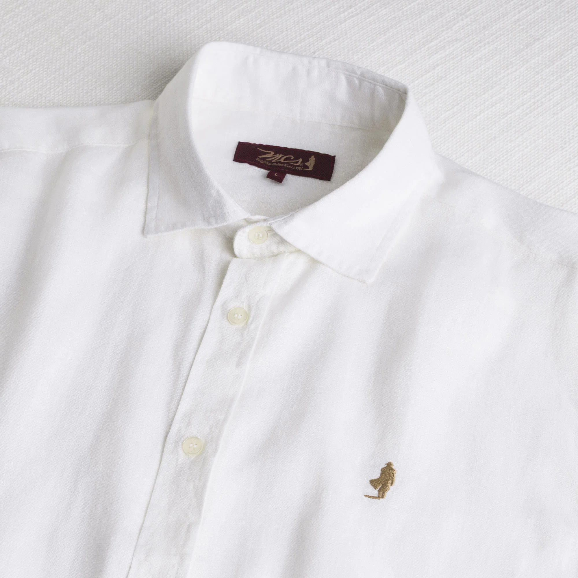 Camicia 100% lino manica corta - White - Image 3