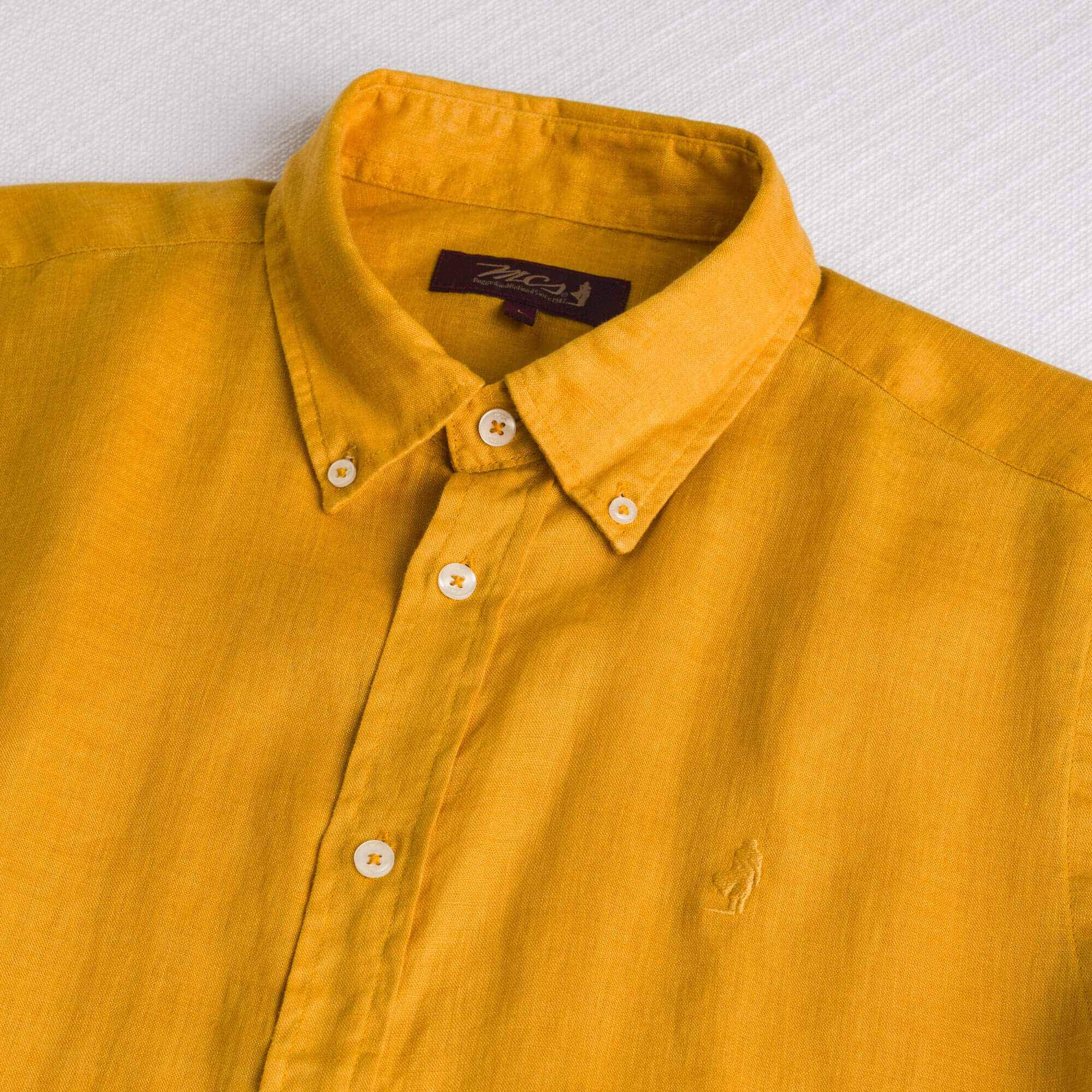 Camicia 100% lino manica lunga - Gold Yellow - Image 3