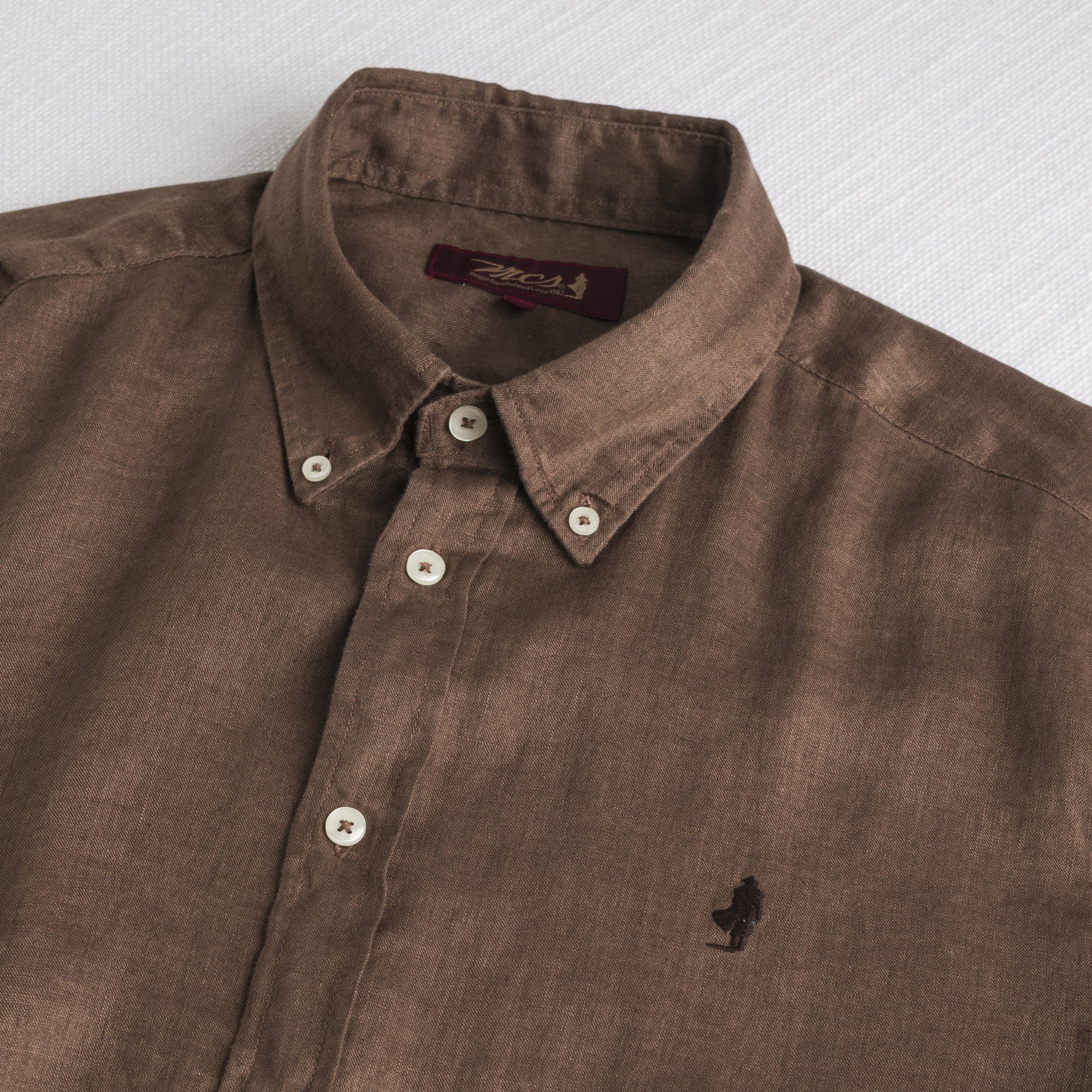 Camicia 100% lino manica lunga - Milk Chocolate - Image 3