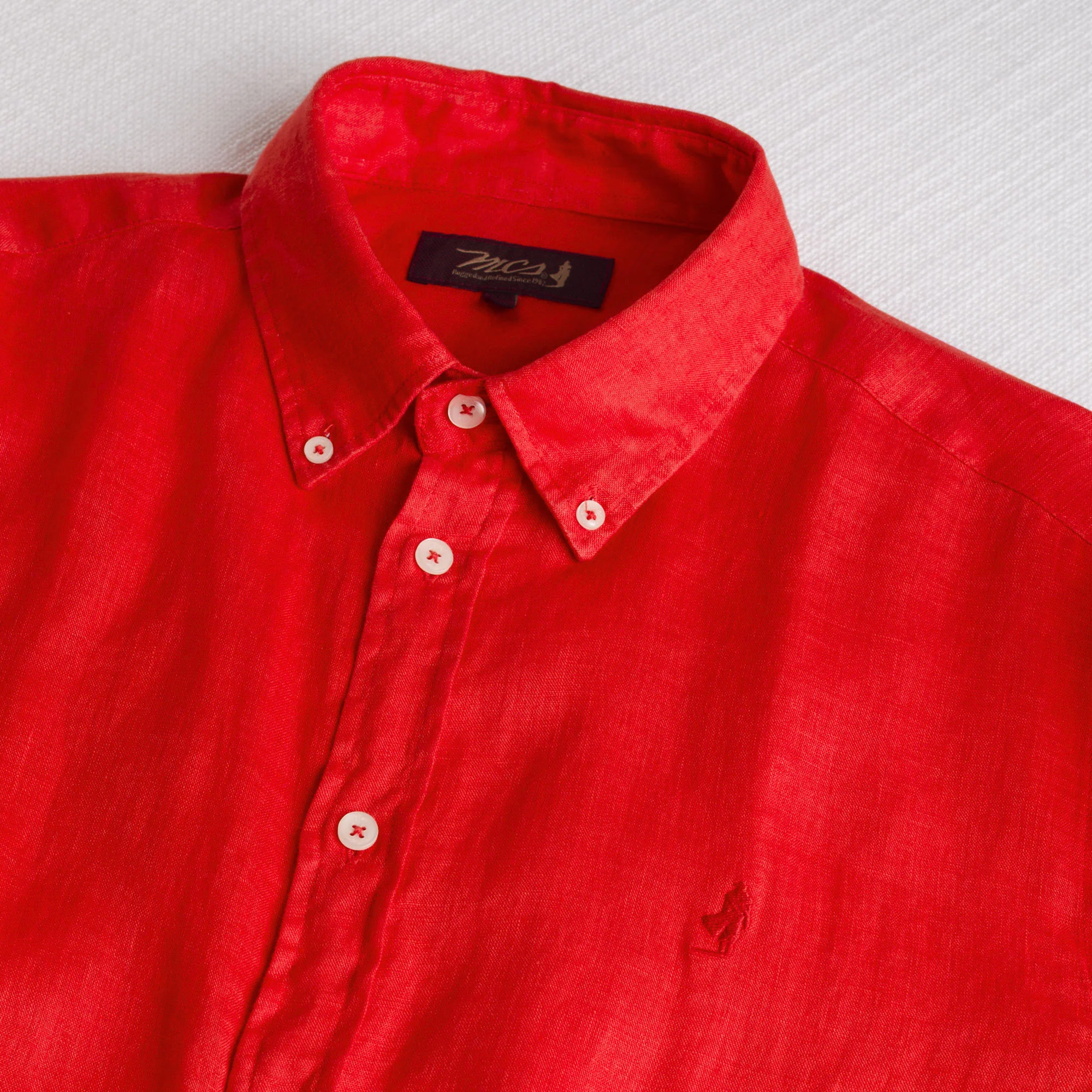 Camicia 100% lino manica lunga - Spice Orange - Image 3