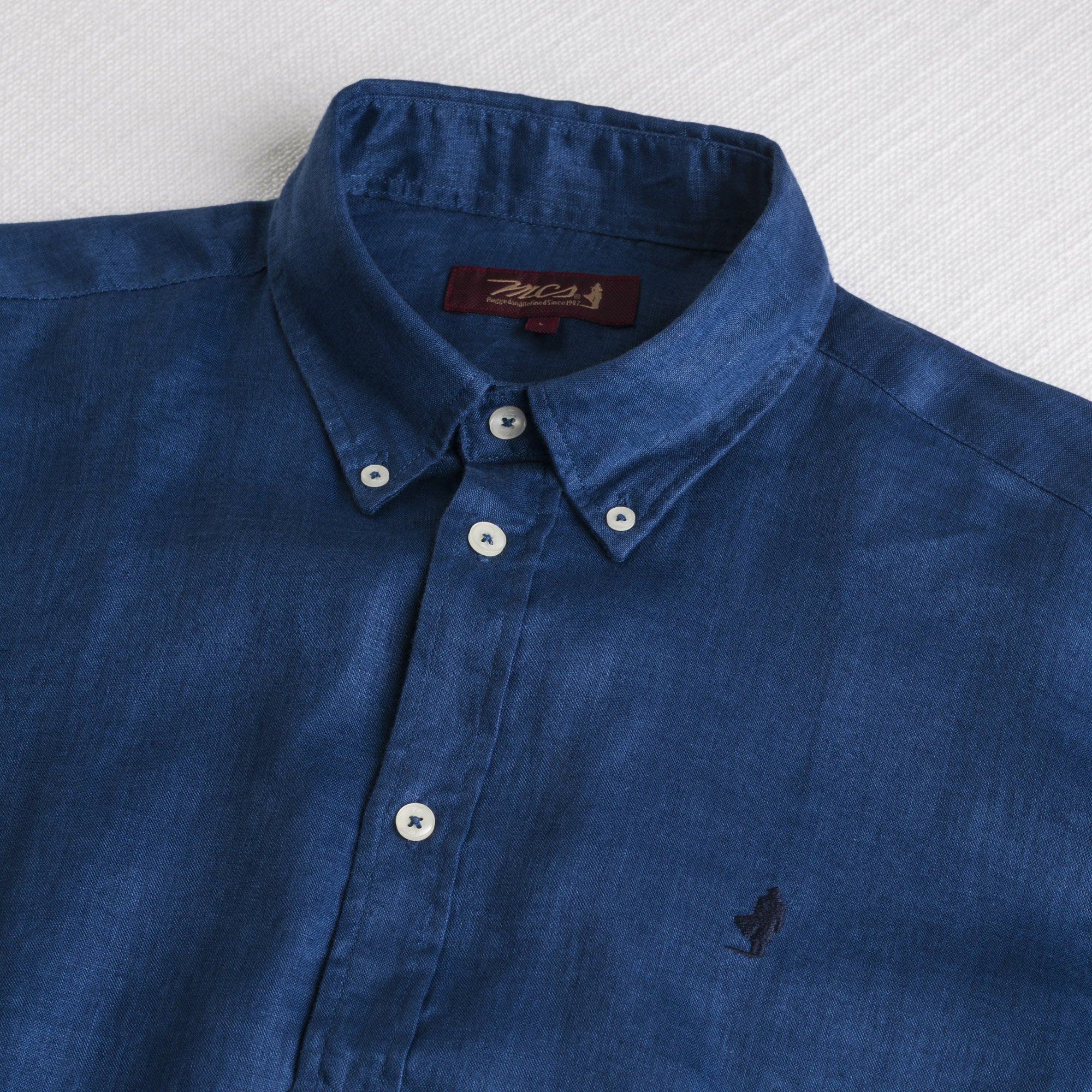 Camicia 100% lino manica lunga - True Blue - Image 3