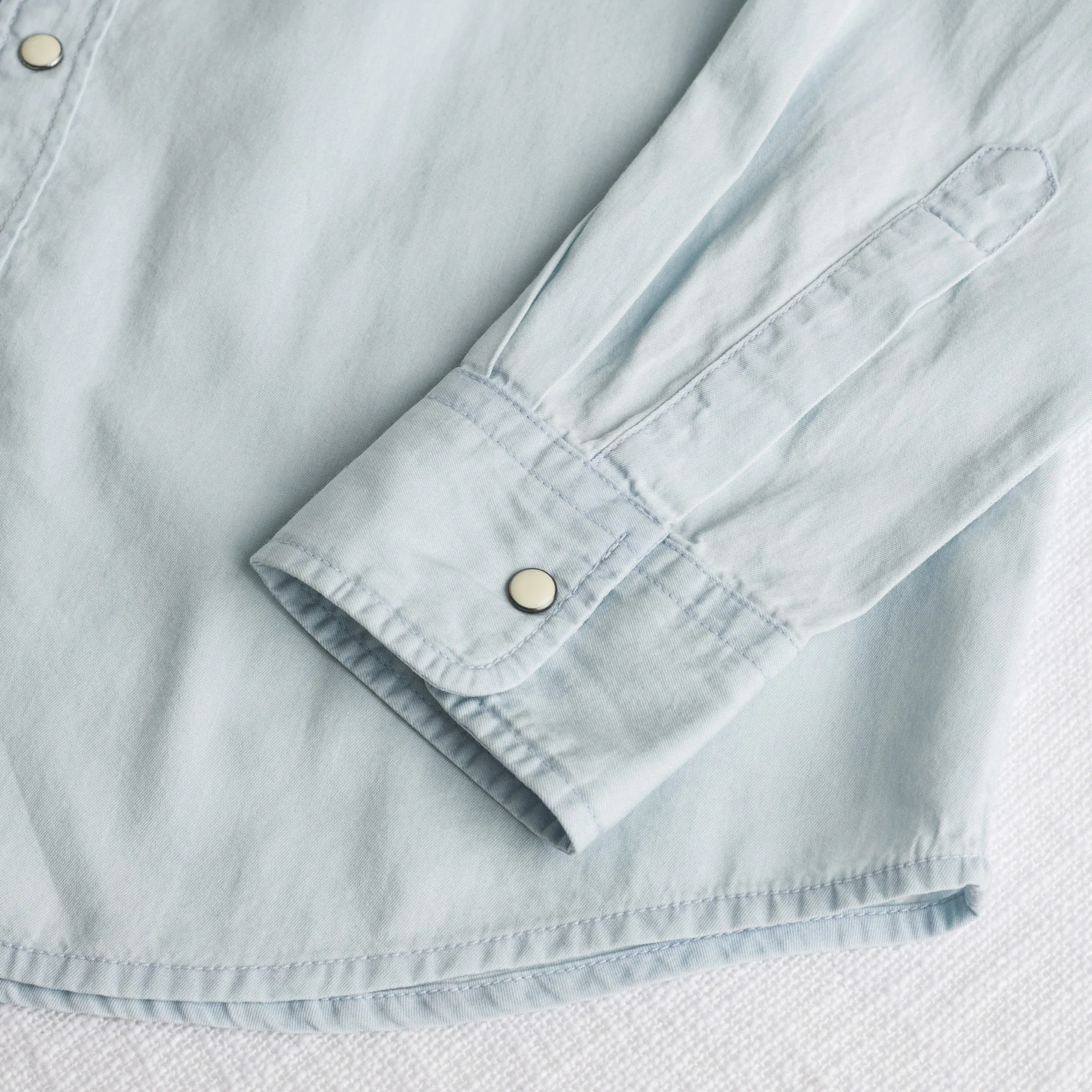 Camicia western in denim leggero - Bleached Denim - Image 4