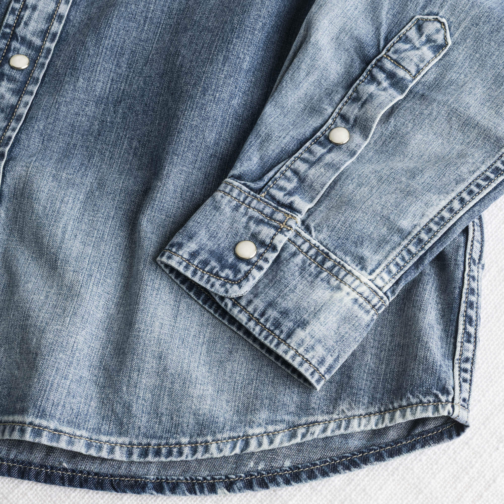 Camicia western in denim - Light Blue Denim - Image 4