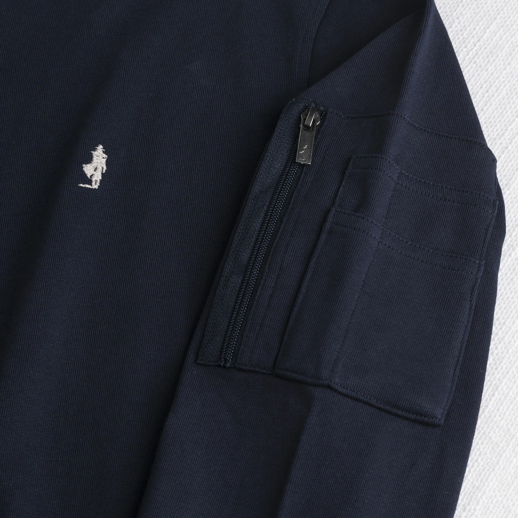Felpa bomber 100% cotone - Navy Blue - Image 3