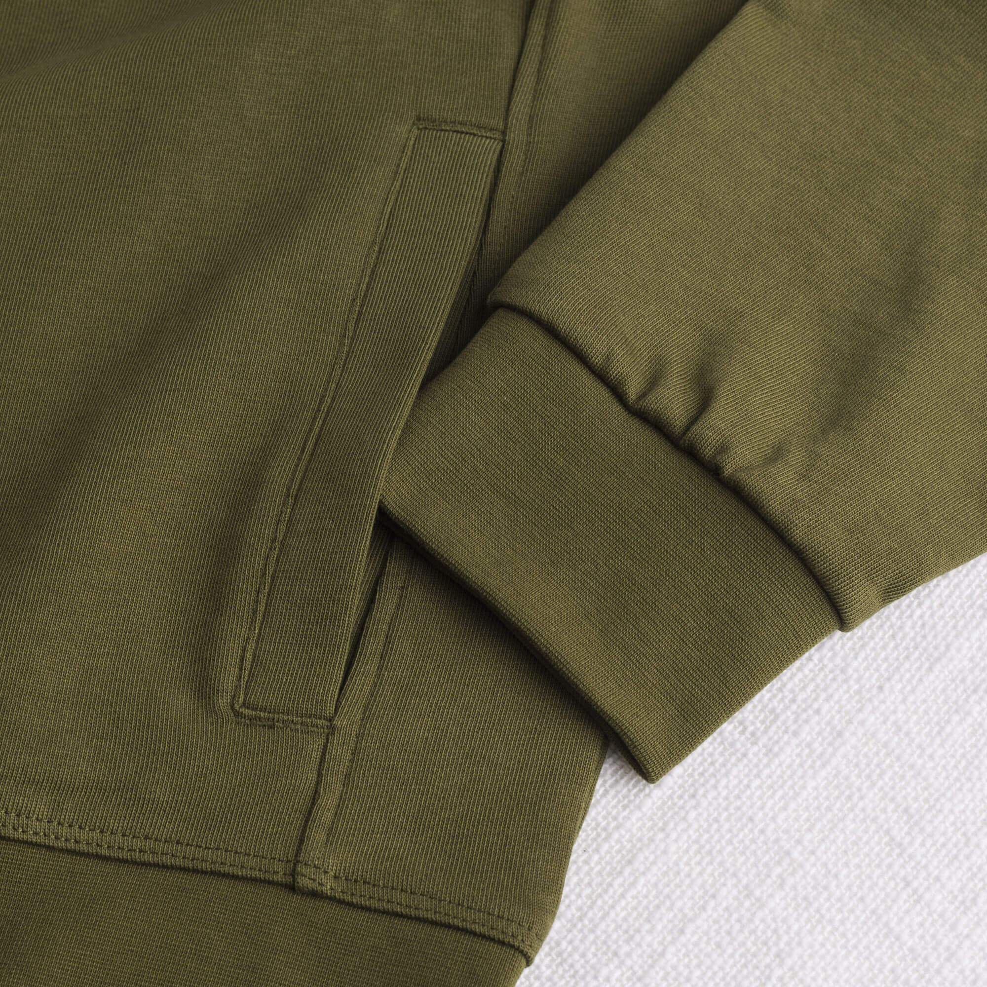Felpa 100% cotone full zip - Dark Olive - Image 4