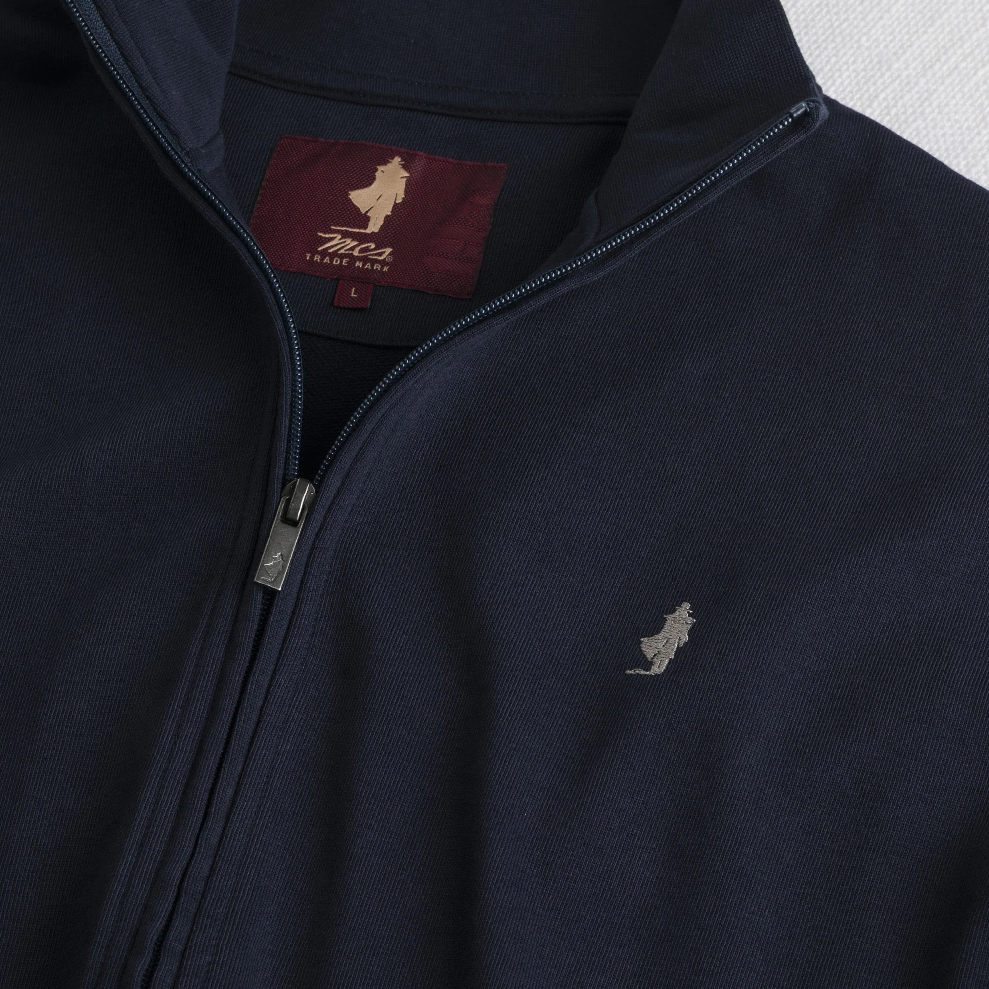 Felpa 100% cotone full zip - Navy Blue - Image 3