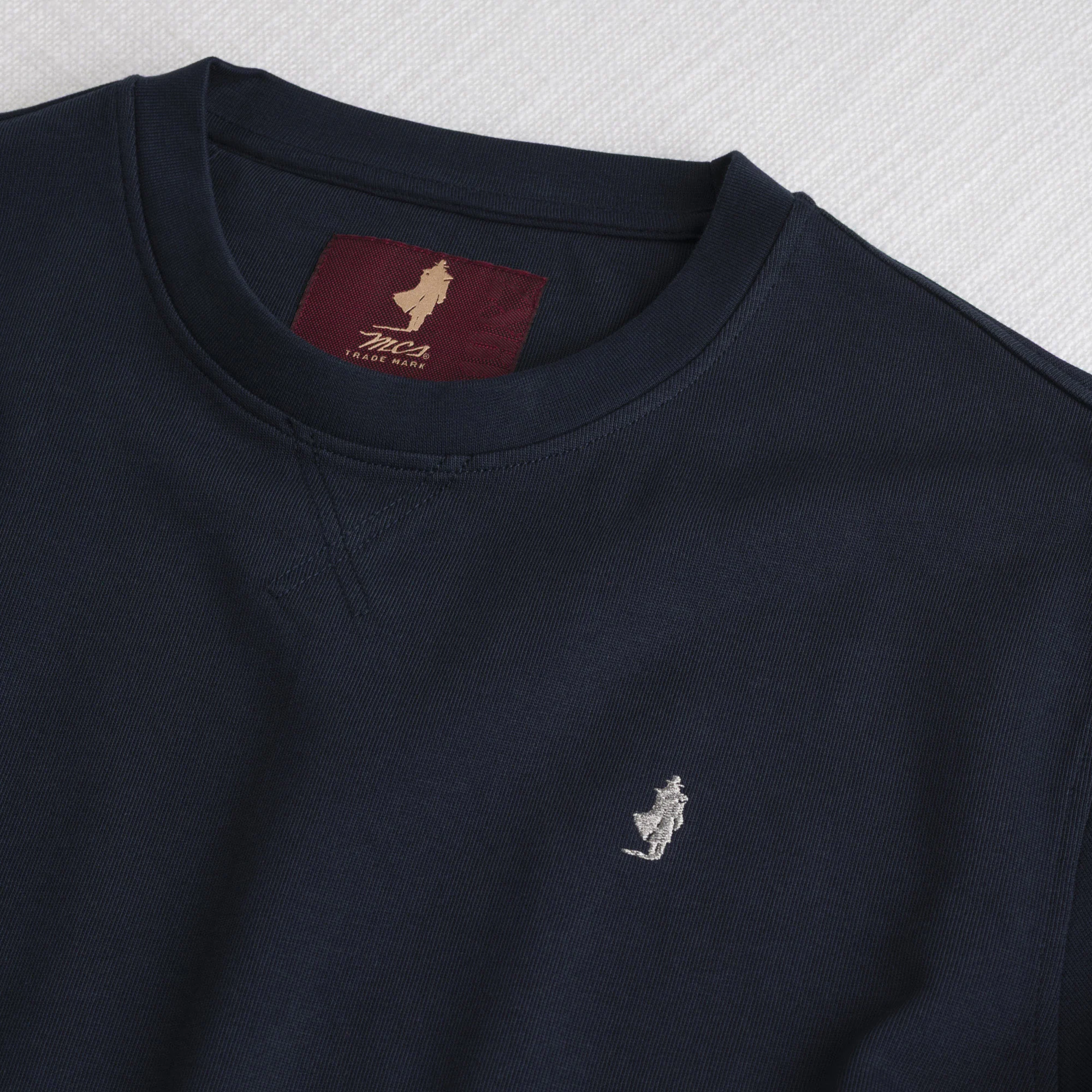 Felpa 100% cotone girocollo - Navy Blue - Image 3