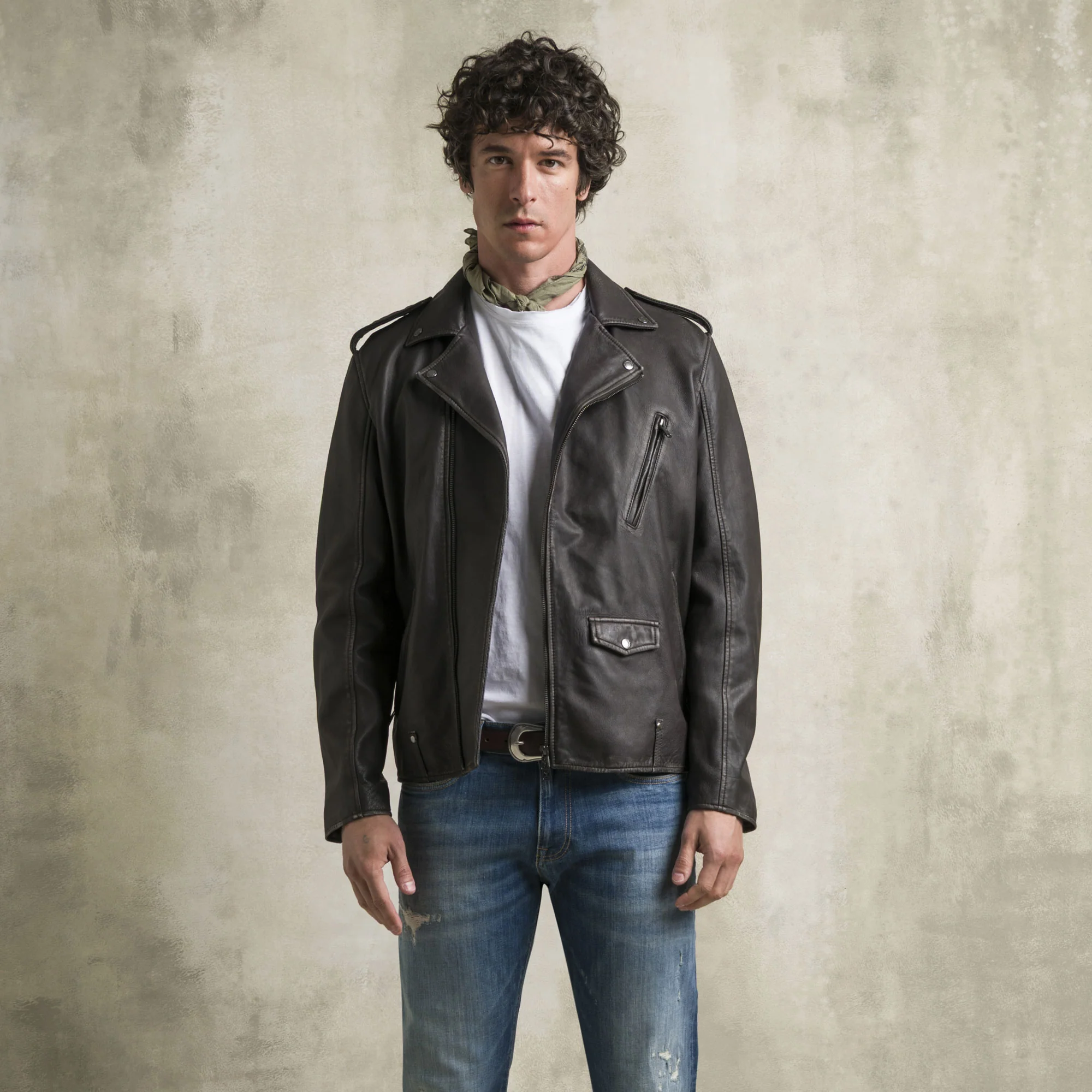 Giacca Biker 100% pelle - Chocolate - Image 7