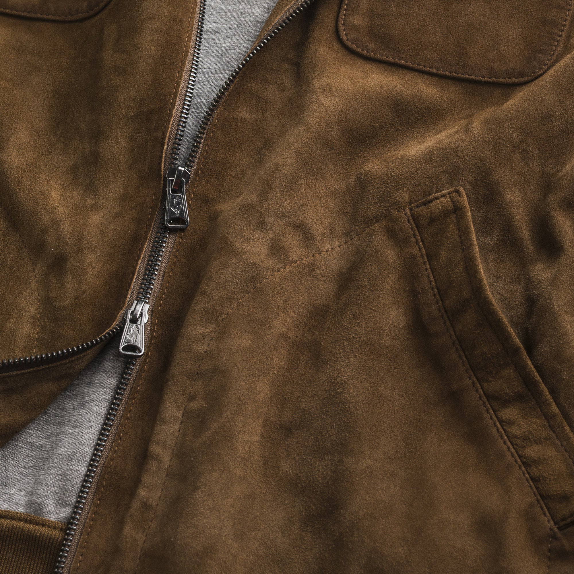 Giacca 100% Pelle Scamosciata - Soil Brown - Image 5