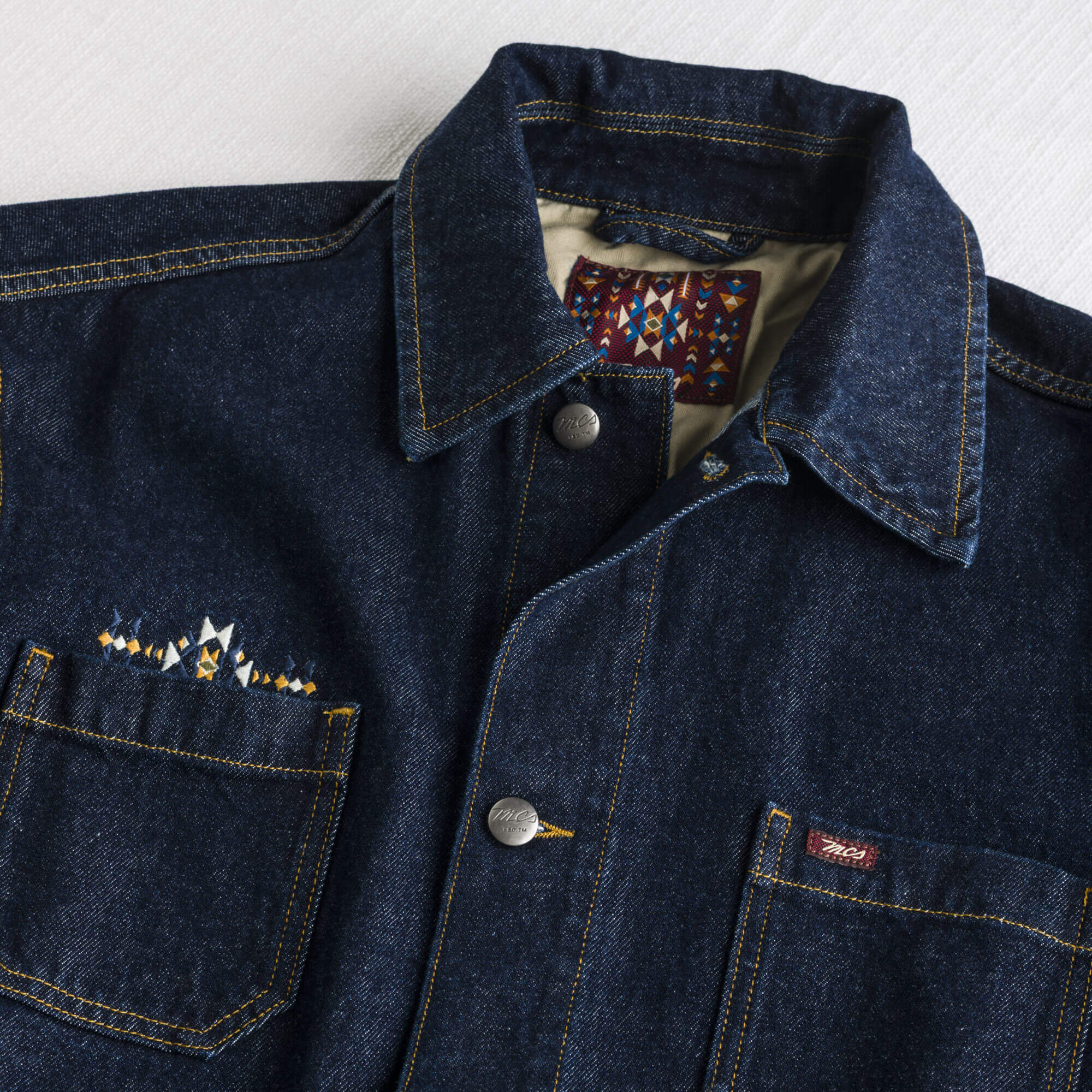 Giacca Workwear in raw denim - Dark Blue - Image 3