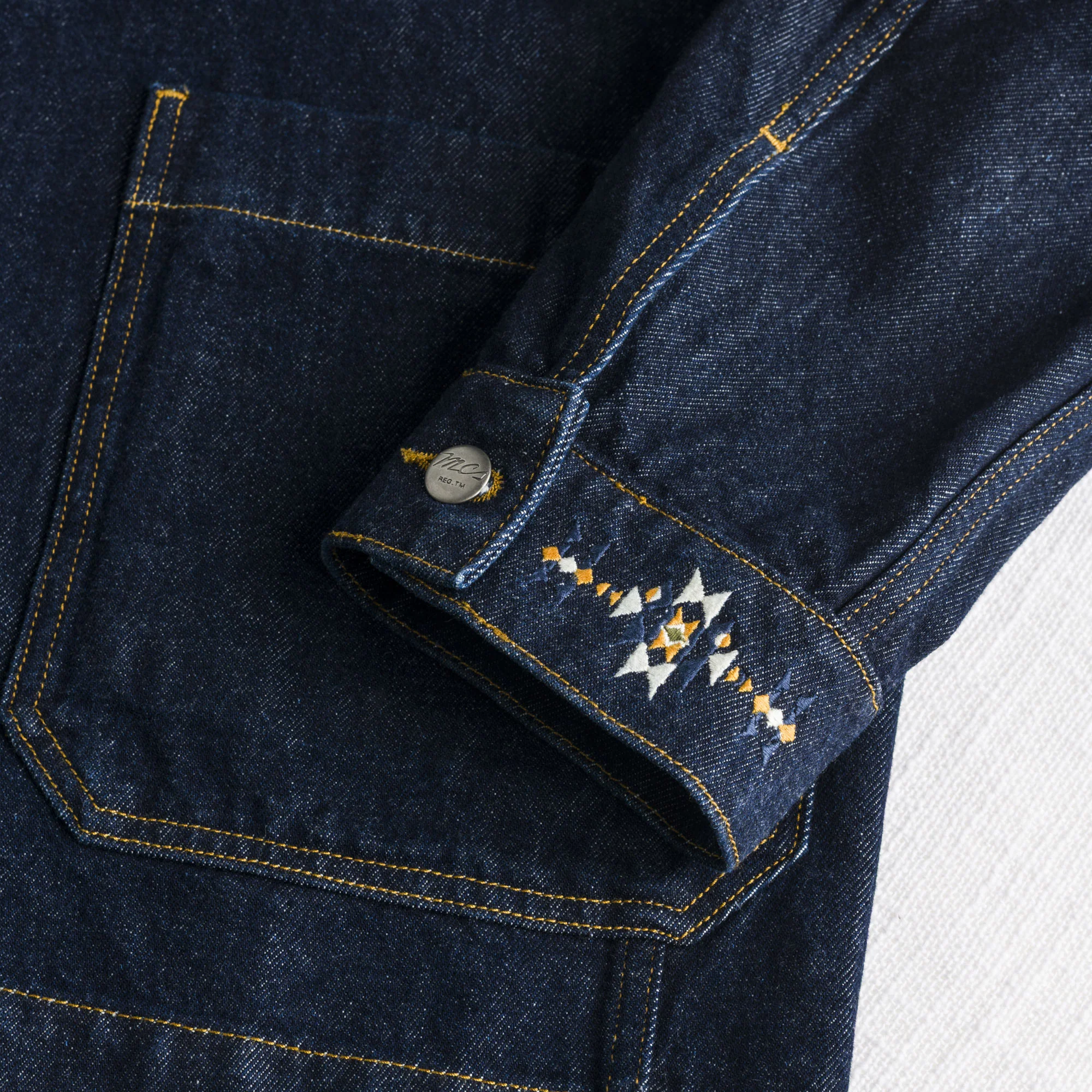Giacca Workwear in raw denim - Dark Blue - Image 4