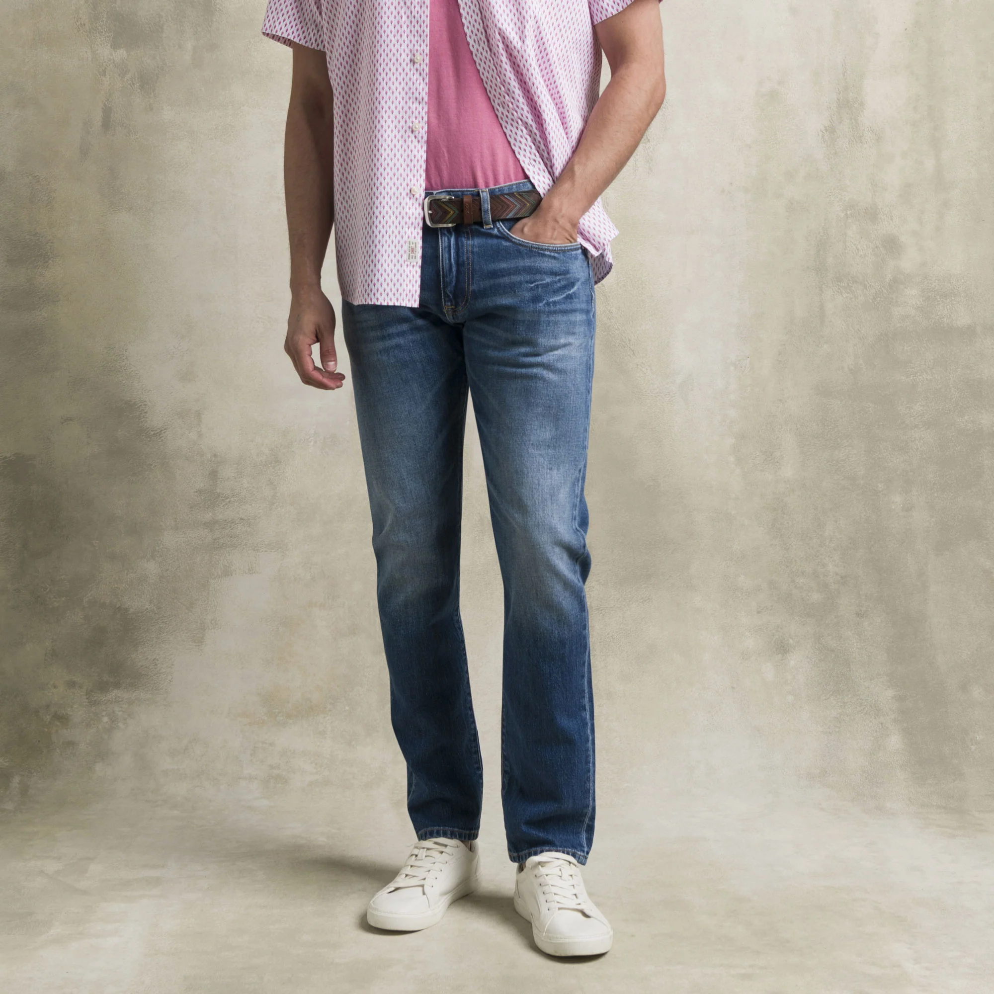 Jeans Used Paint Slim - Denim - Image 6