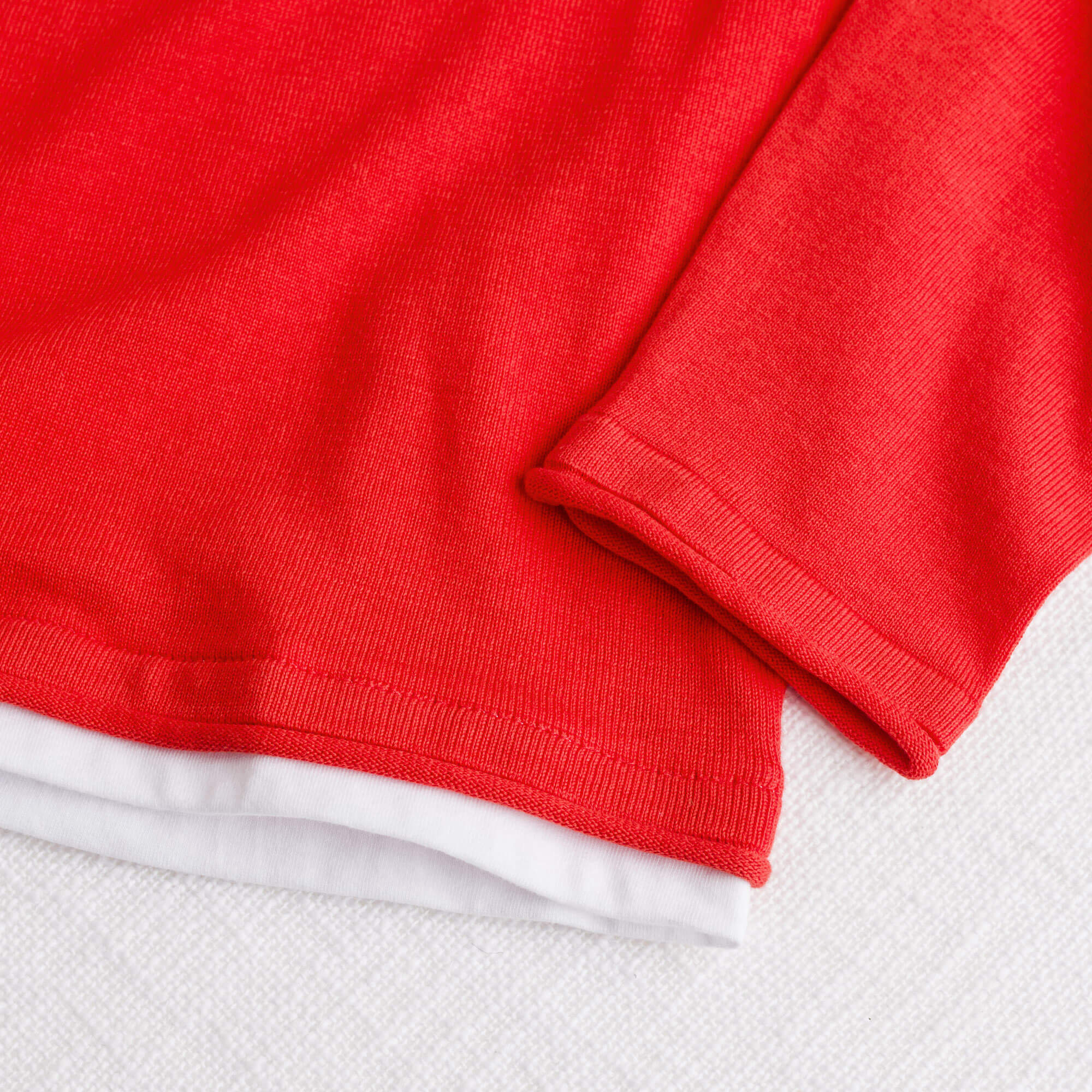 Maglia 100% cotone girocollo con dettagli in jersey - Spice Orange - Image 4