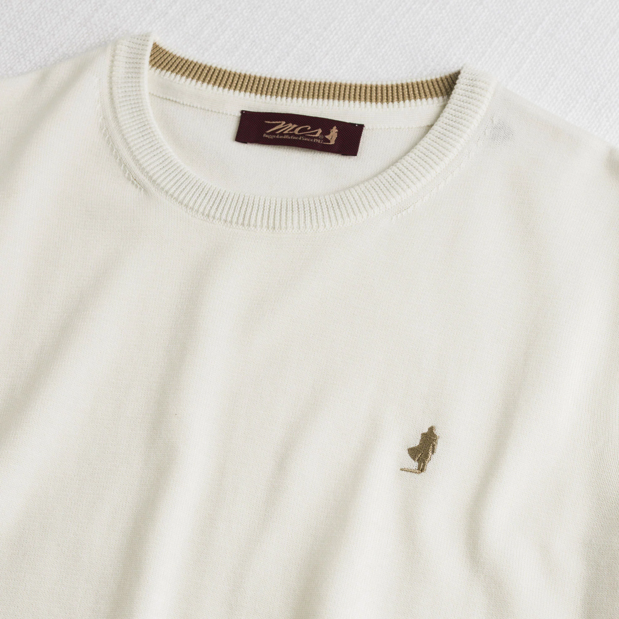Maglia 100% cotone girocollo - Gardenia - Image 3