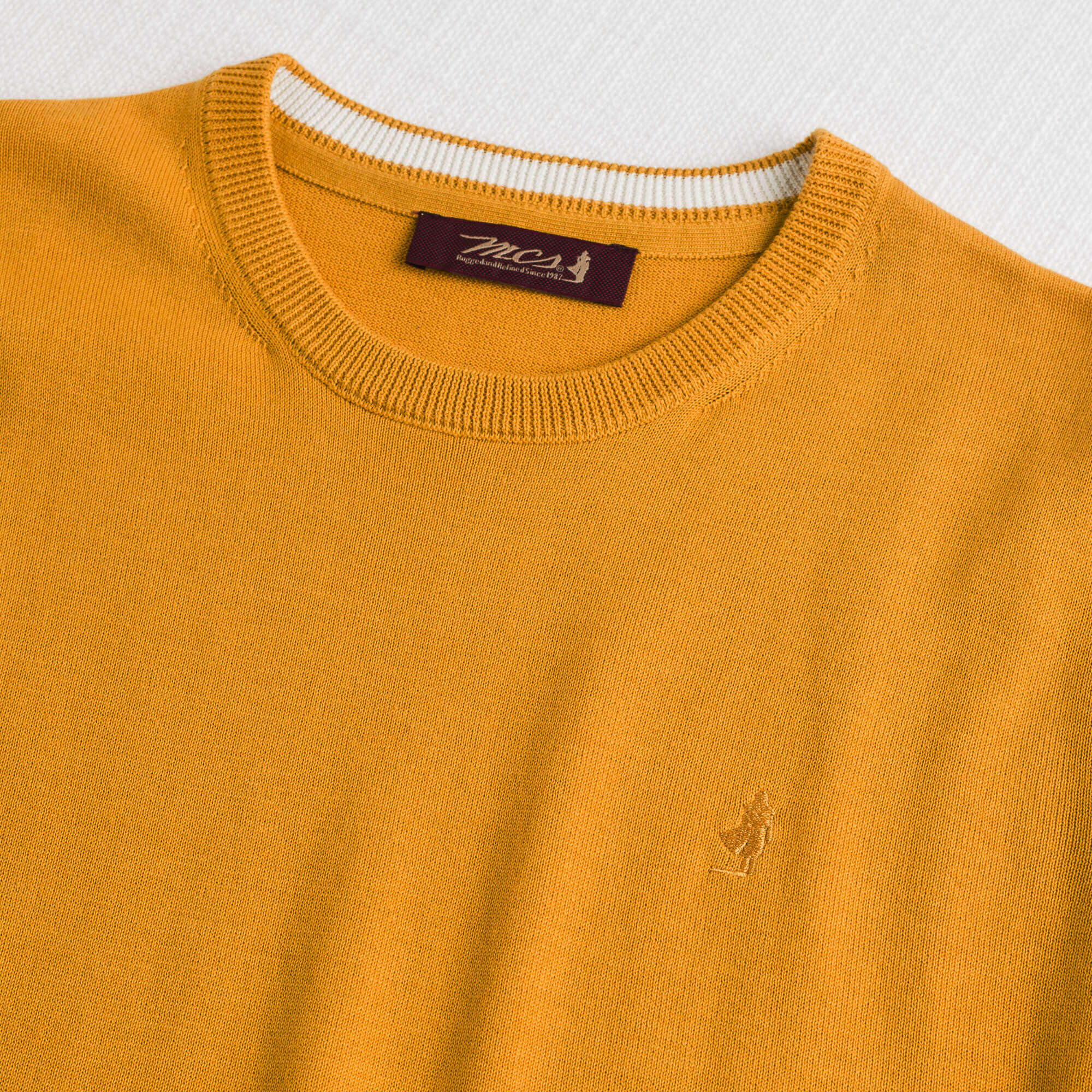 Maglia 100% cotone girocollo - Gold Yellow - Image 3