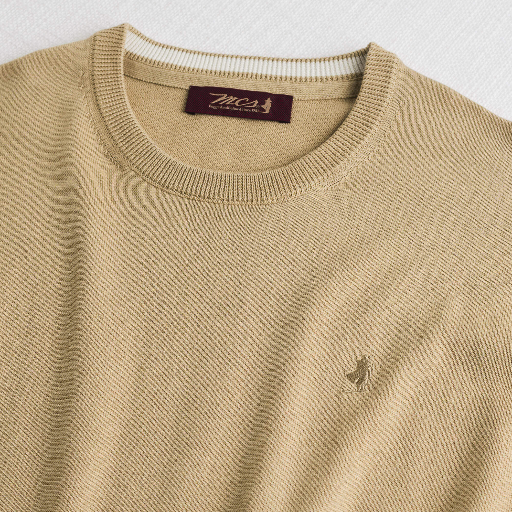Maglia 100% cotone girocollo - Khaky - Image 3