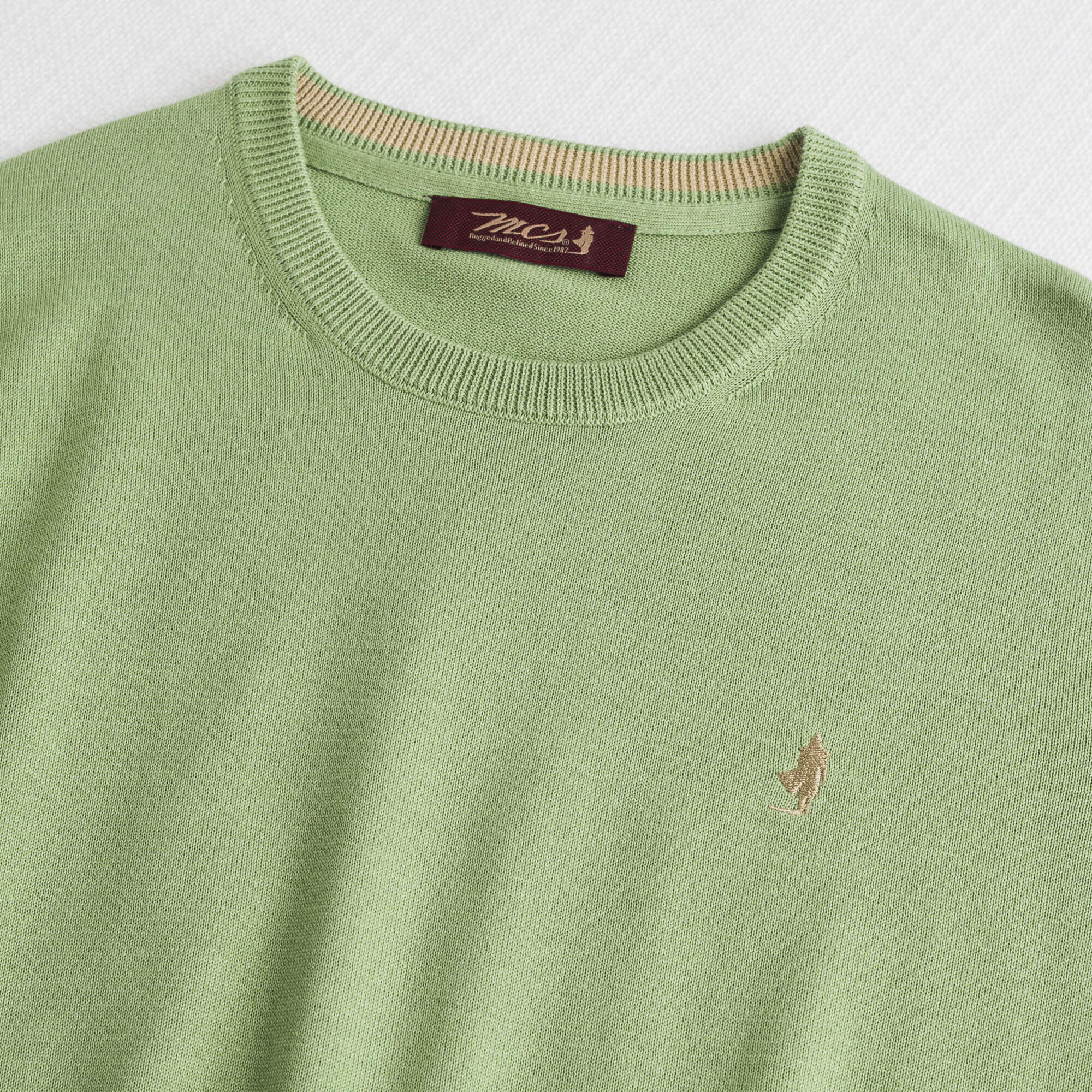 Maglia 100% cotone girocollo - Light Green - Image 3
