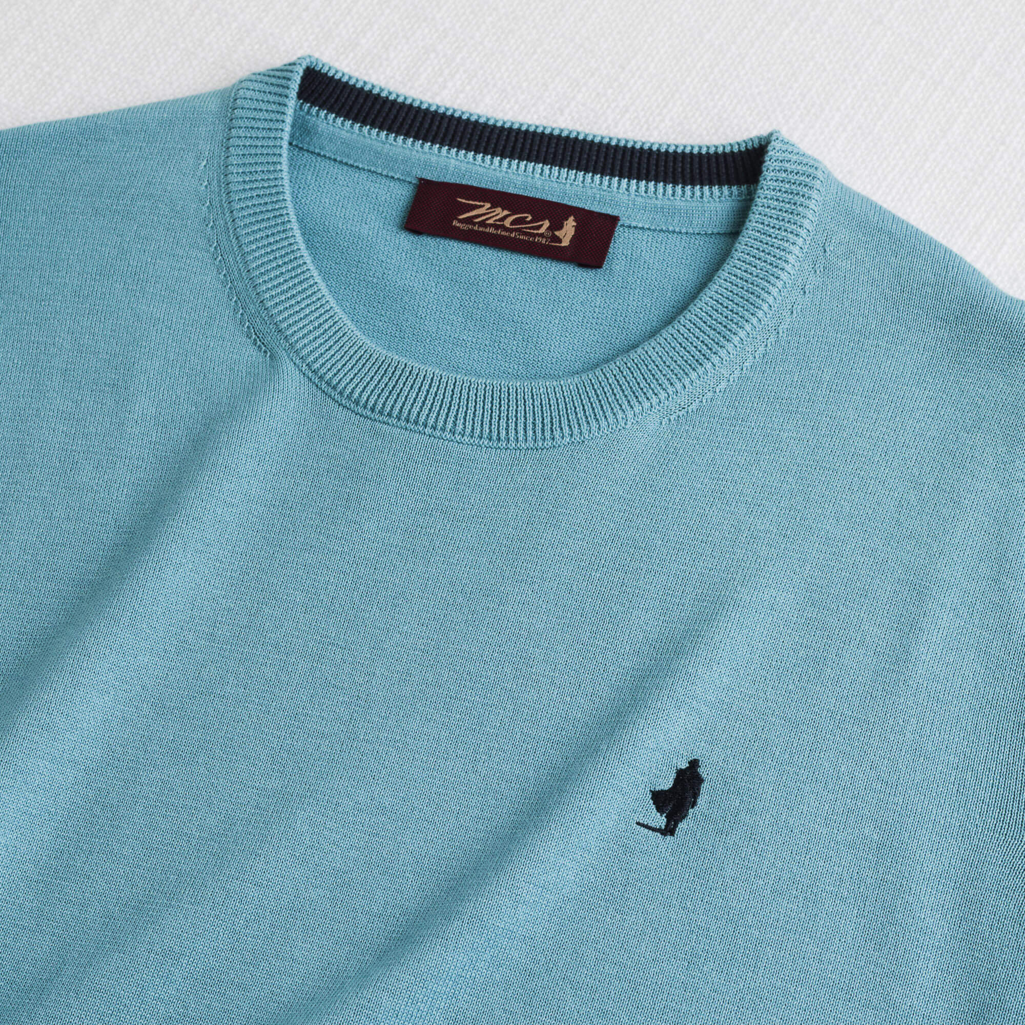 Maglia 100% cotone girocollo - Sky Blue - Image 3