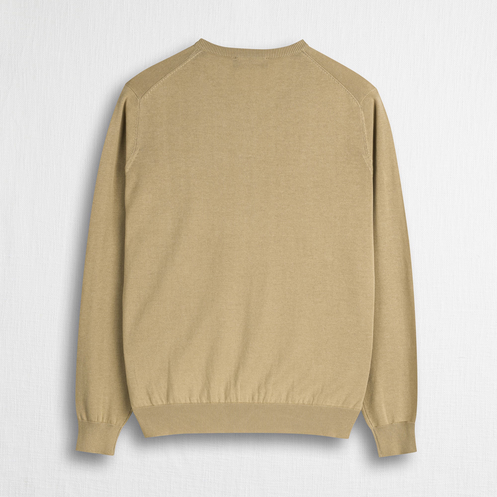 Maglia 100% cotone scollo V - Khaky - Image 2