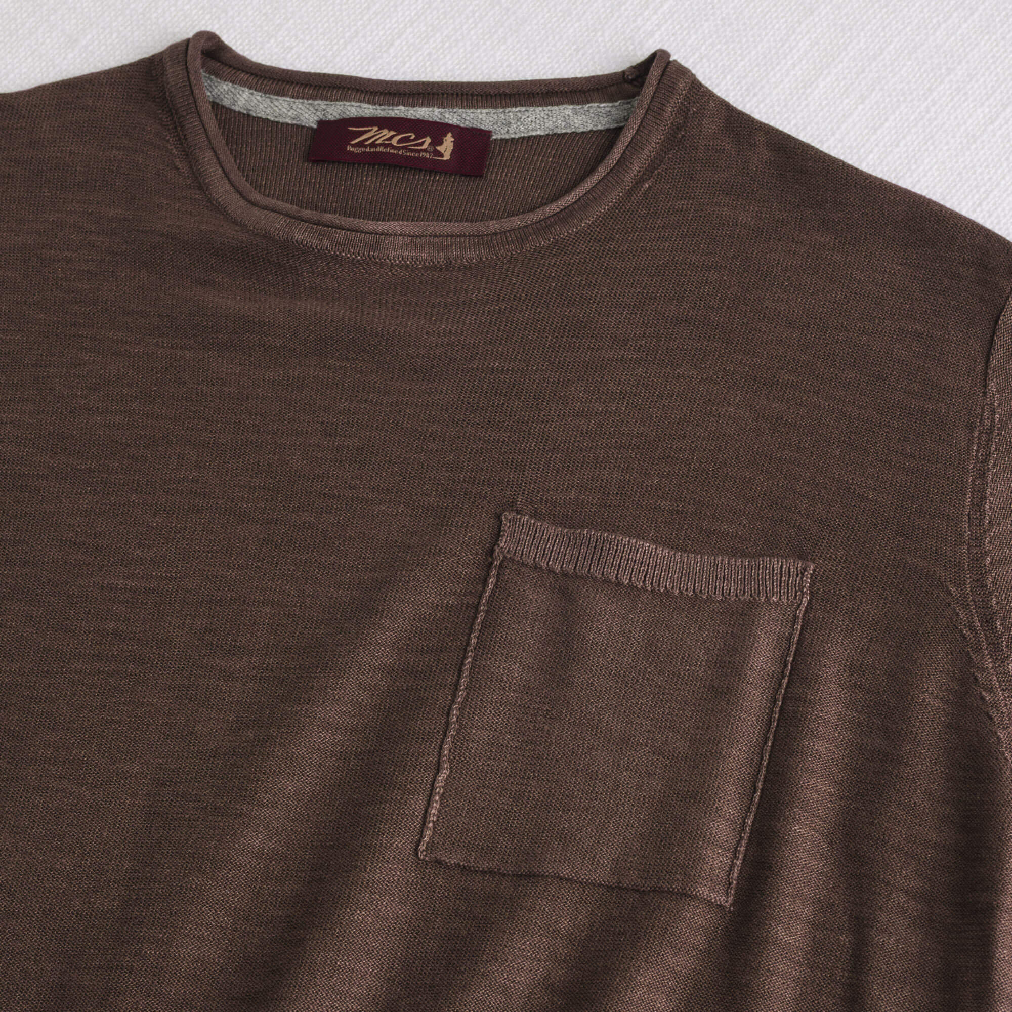 Maglia 100% cotone slub acid wash - Chocolate - Image 3