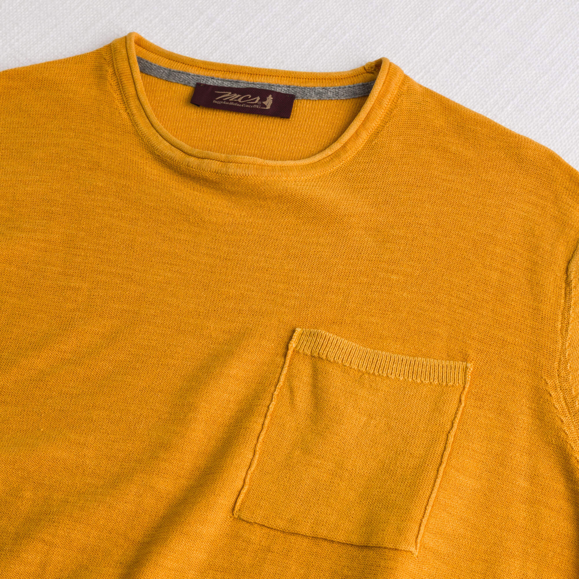 Maglia 100% cotone slub acid wash - Gold Yellow - Image 3