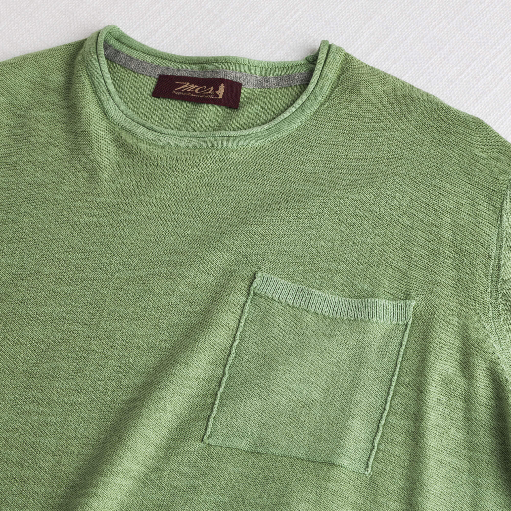 Maglia 100% cotone slub acid wash - Light Green - Image 3