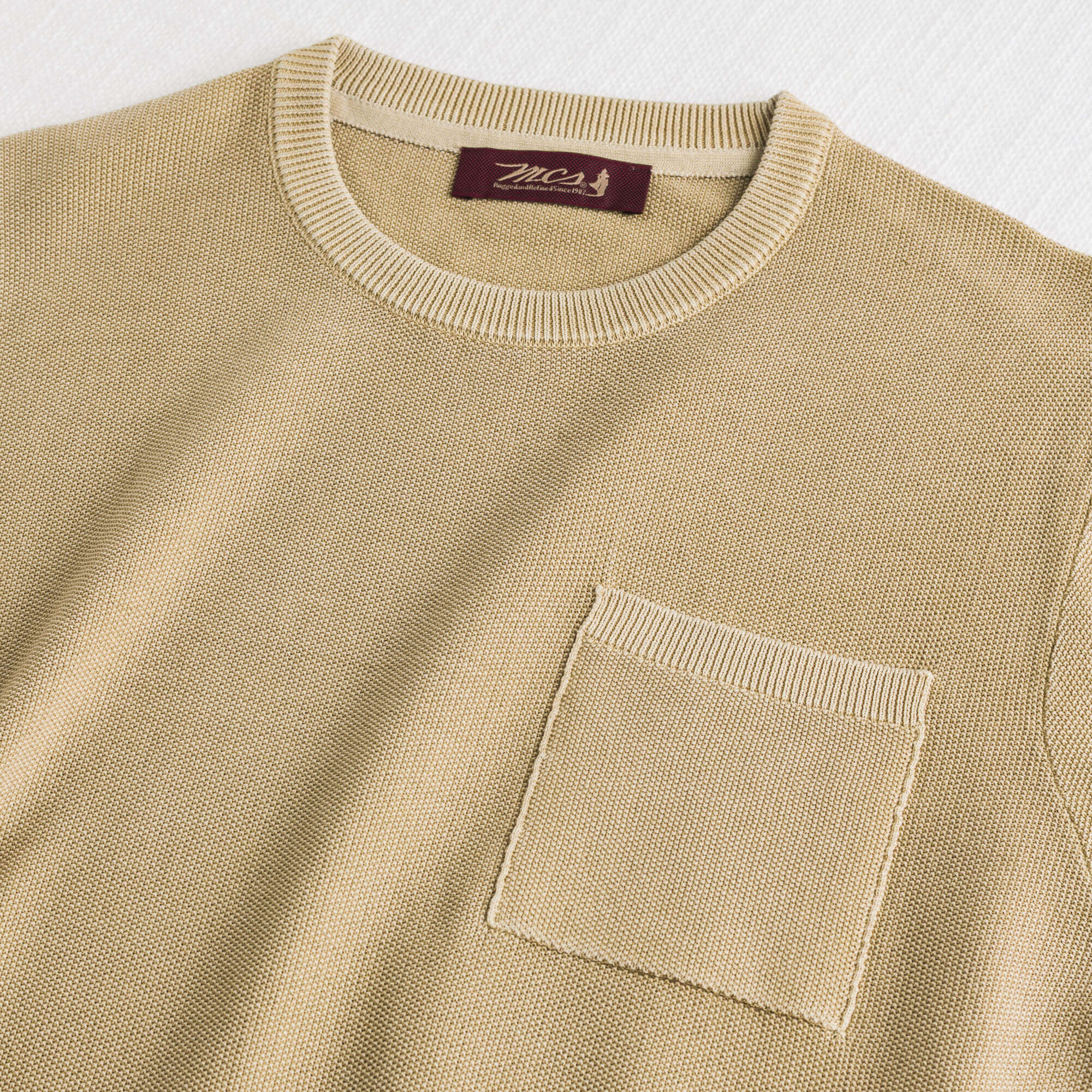 Maglia in piquet girocollo acid wash - Khaky - Image 3