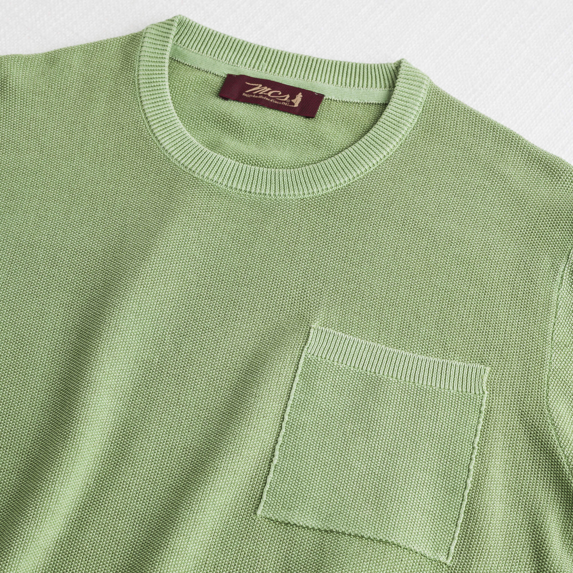Maglia in piquet girocollo acid wash - Light Green - Image 3