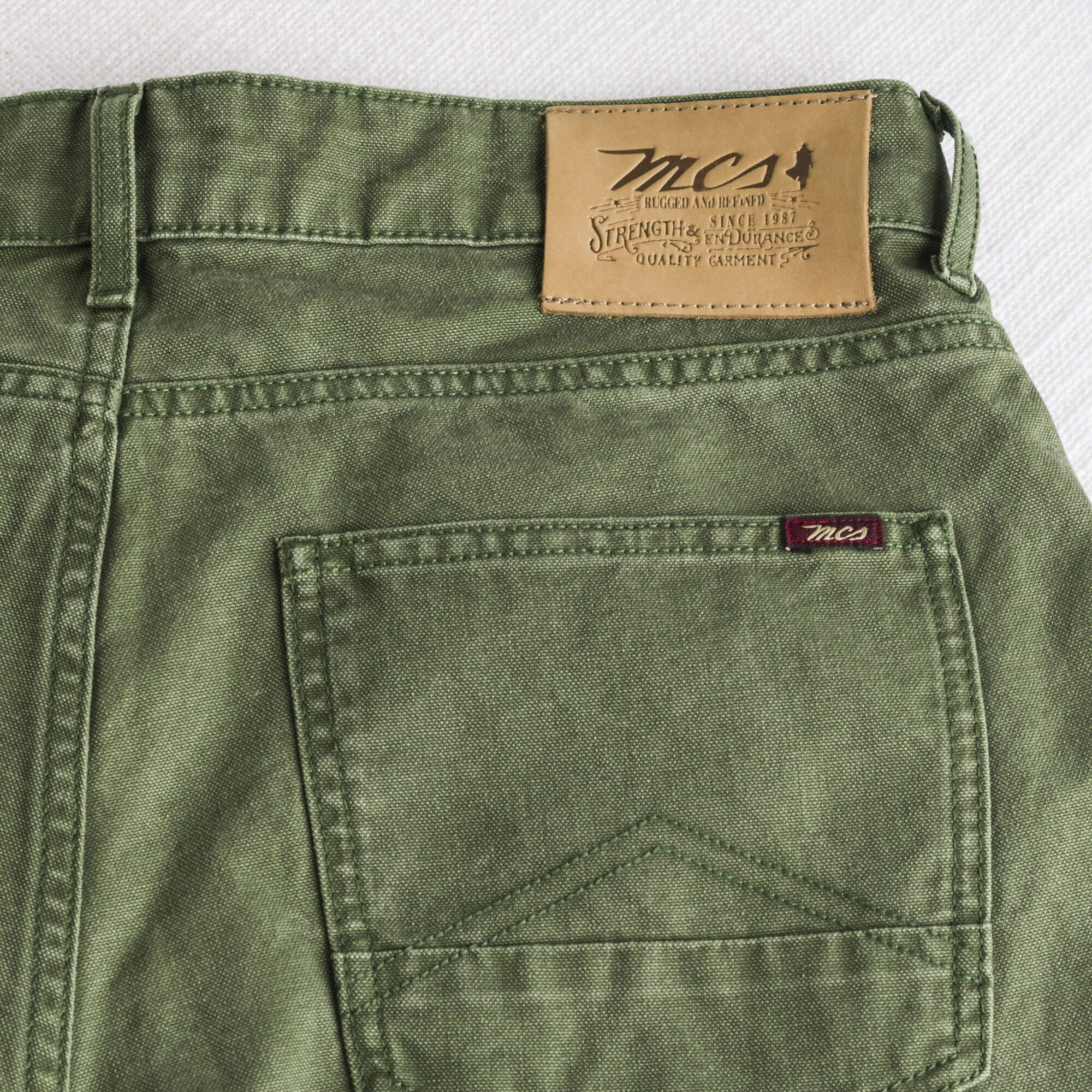 Pantalone 5 tasche in canvas delavè - Dark Olive - Image 5